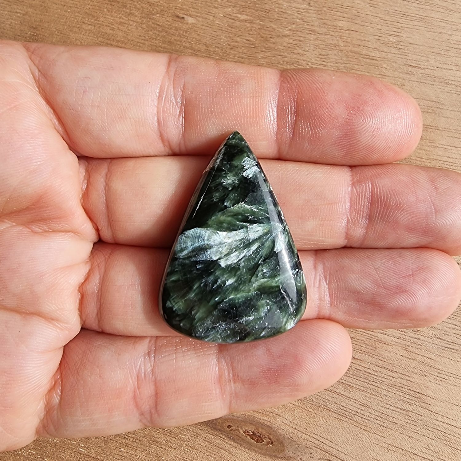 Seraphinite Cabochon / Pendant for jewelry making or diy craft projects 9.4gr