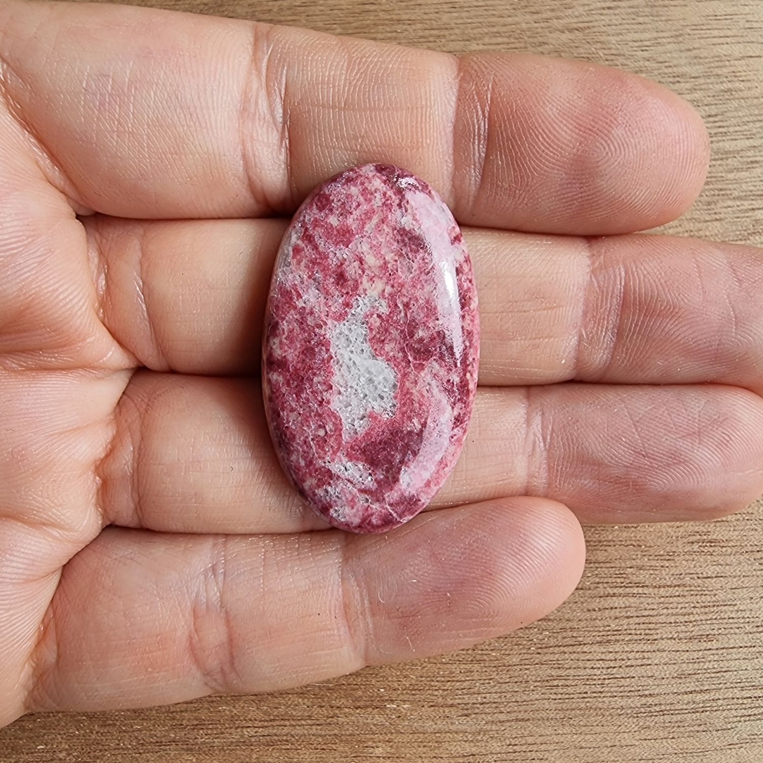 Thulite Cabochon / Pendant for jewelry making or diy craft projects 10.2gr