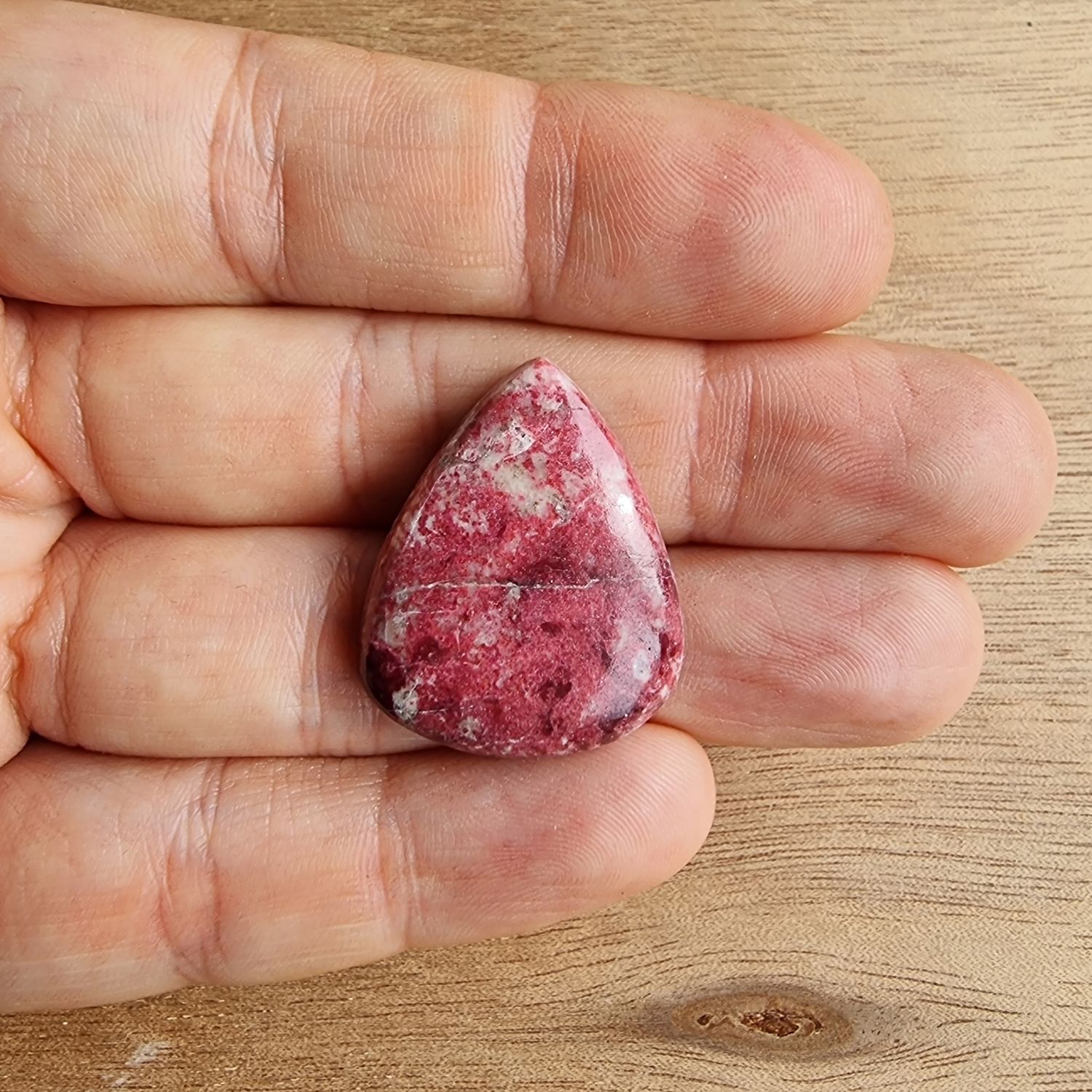 Thulite Cabochon / Pendant for jewelry making or diy craft projects 8.2gr