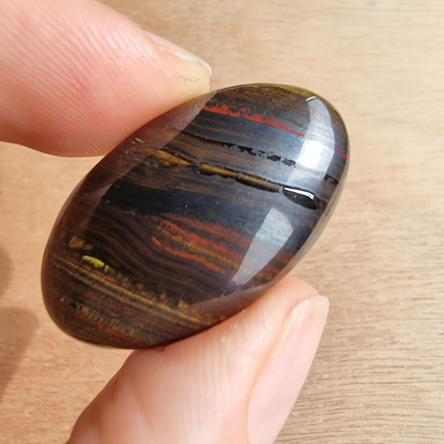 Red Tiger Iron Cabochon / Pendant for jewelry making or diy craft projects 9.4gr