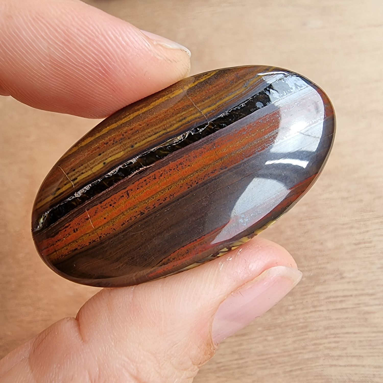Red Tiger Iron Cabochon / Pendant for jewelry making or diy craft projects 16.5gr