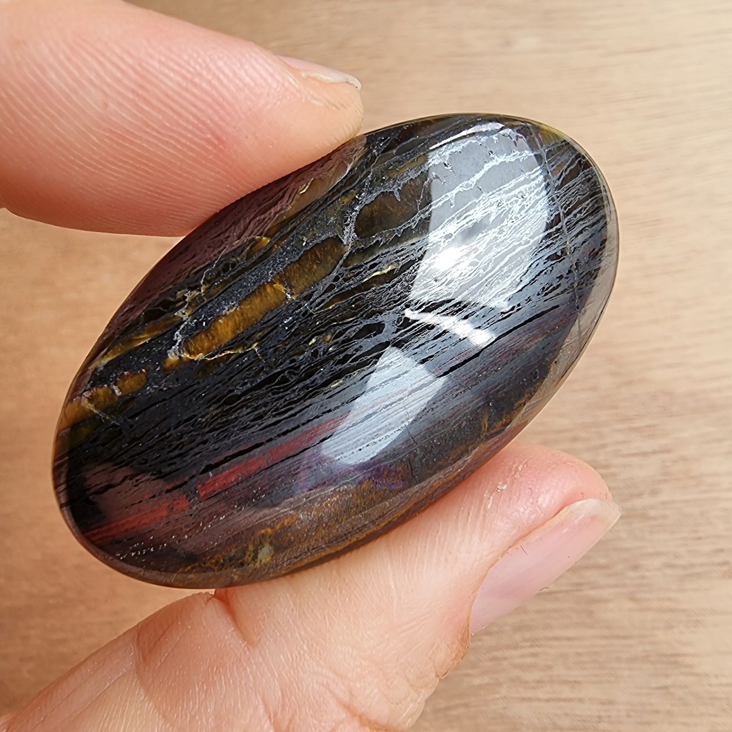 Red Tiger Iron Cabochon / Pendant for jewelry making or diy craft projects 21.7gr