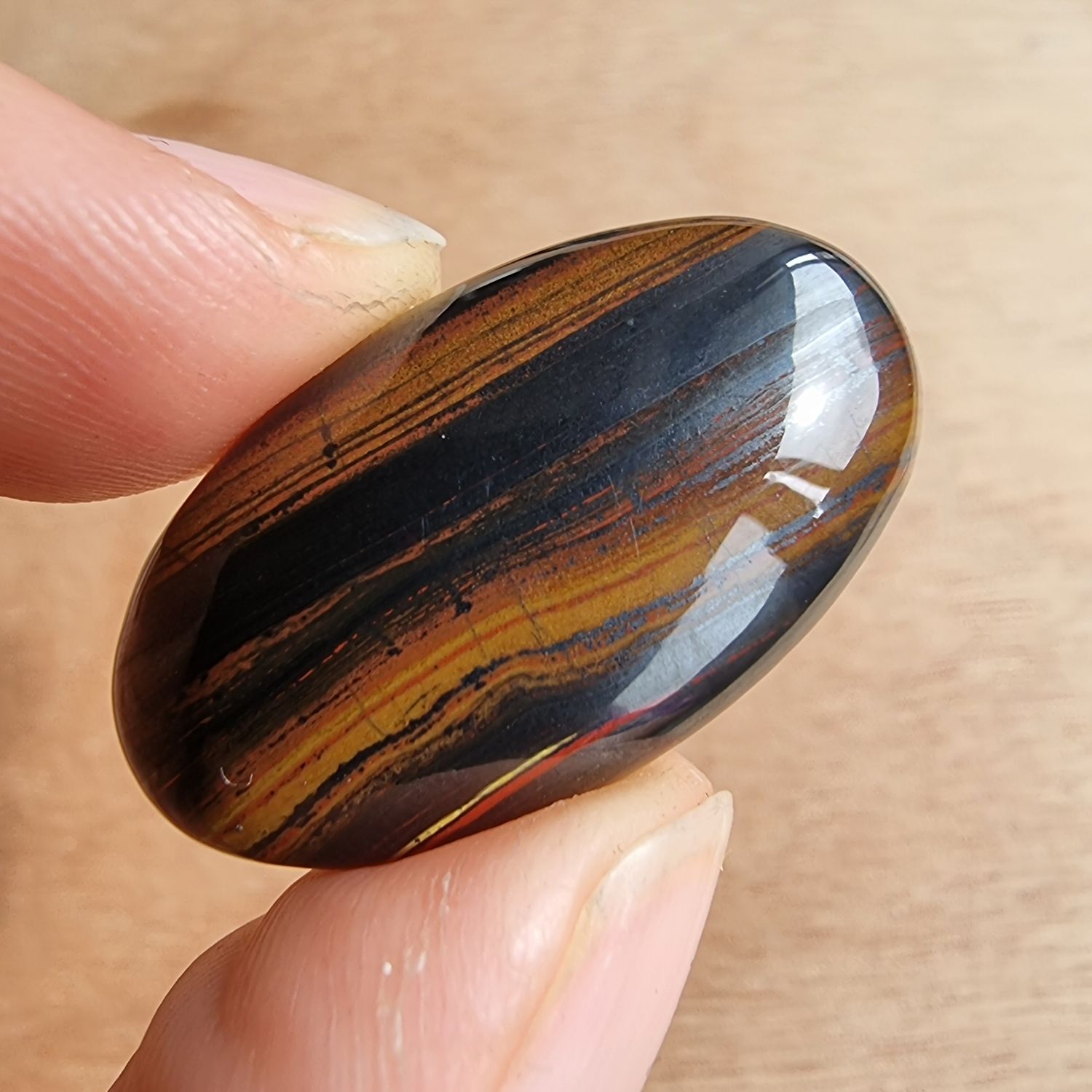 Red Tiger Iron Cabochon / Pendant for jewelry making or diy craft projects 8.5gr