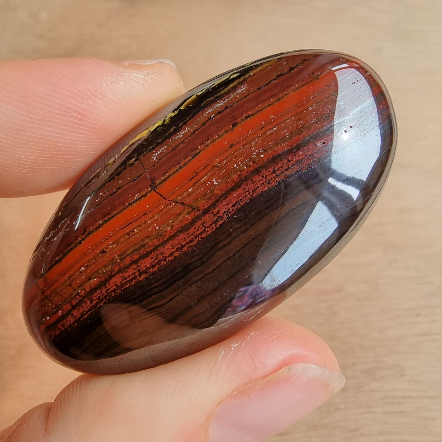 Red Tiger Iron Cabochon / Pendant for jewelry making or diy craft projects 26.9gr