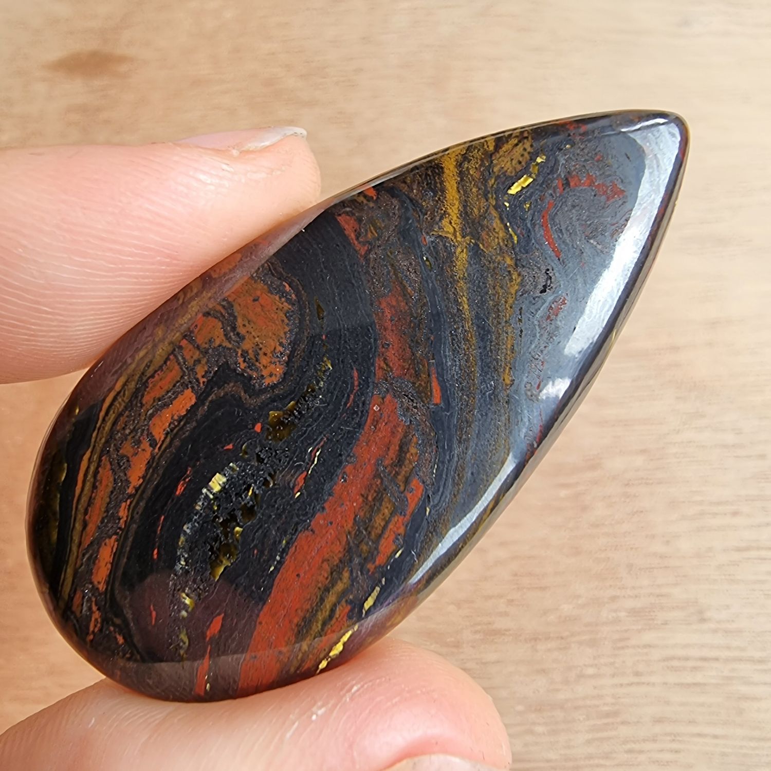 Red Tiger Iron Cabochon / Pendant for jewelry making or diy craft projects 18.3gr