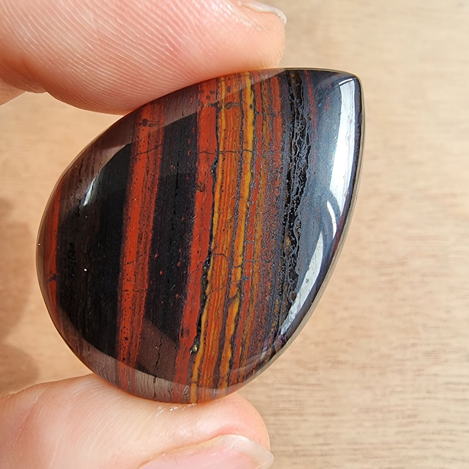 Red Tiger Iron Cabochon / Pendant for jewelry making or diy craft projects 17.5gr