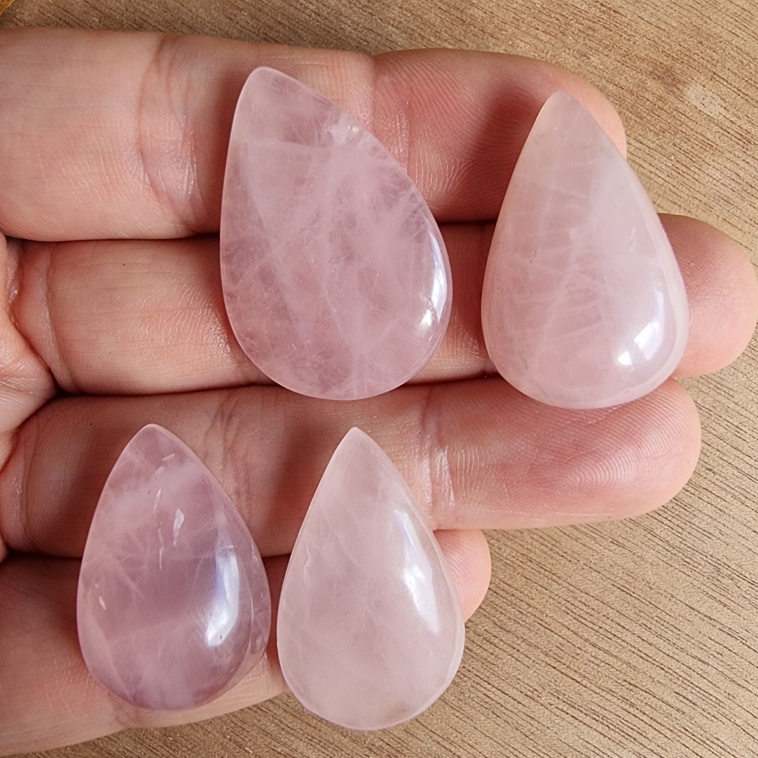 Rose Quartz Cabochon Lot / Pendant Lot for jewelry making or diy craft projects 25.9gr