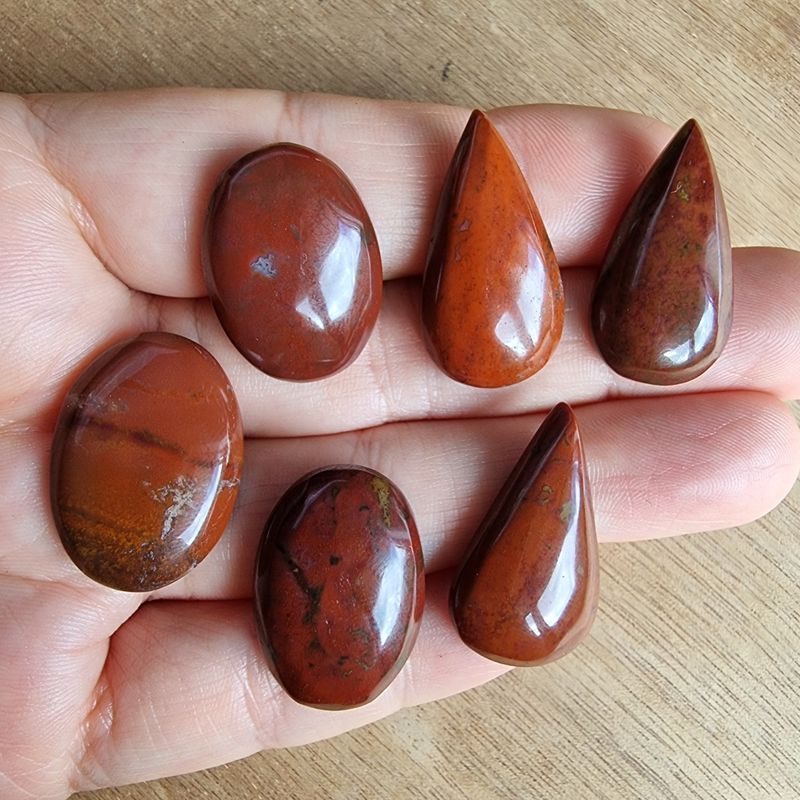 Red Jasper Cabochon Lot / Pendant Lot for jewelry making or diy craft projects 25.4gr