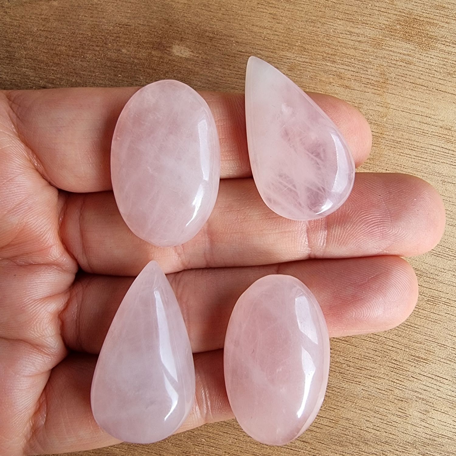 Rose Quartz Cabochon Lot / Pendant Lot for jewelry making or diy craft projects 34.2gr