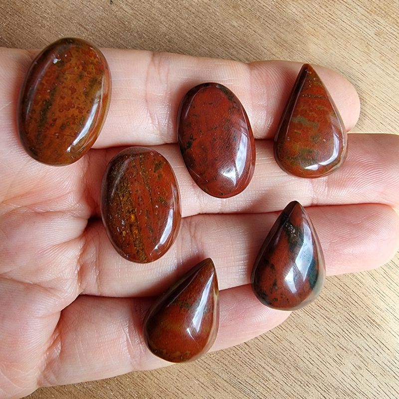 Red Jasper Cabochon Lot / Pendant Lot for jewelry making or diy craft projects 23.7gr