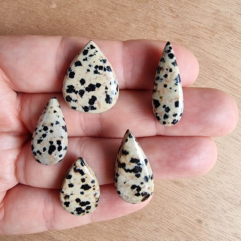 Dalmatian Jasper Cabochon Lot / Pendant Lot for jewelry making or diy craft projects 15.1gr