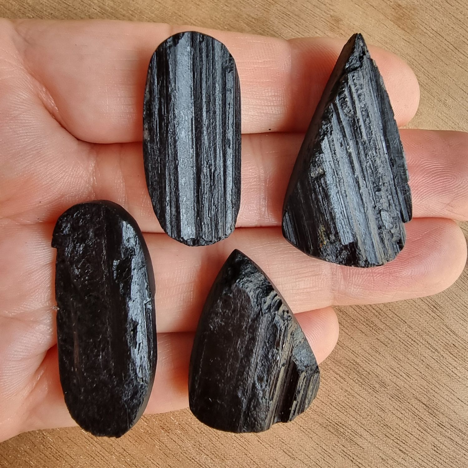 Black Tourmaline Druzy Cabochon Lot / Pendant Lot for jewelry making or diy craft projects 51.4gr
