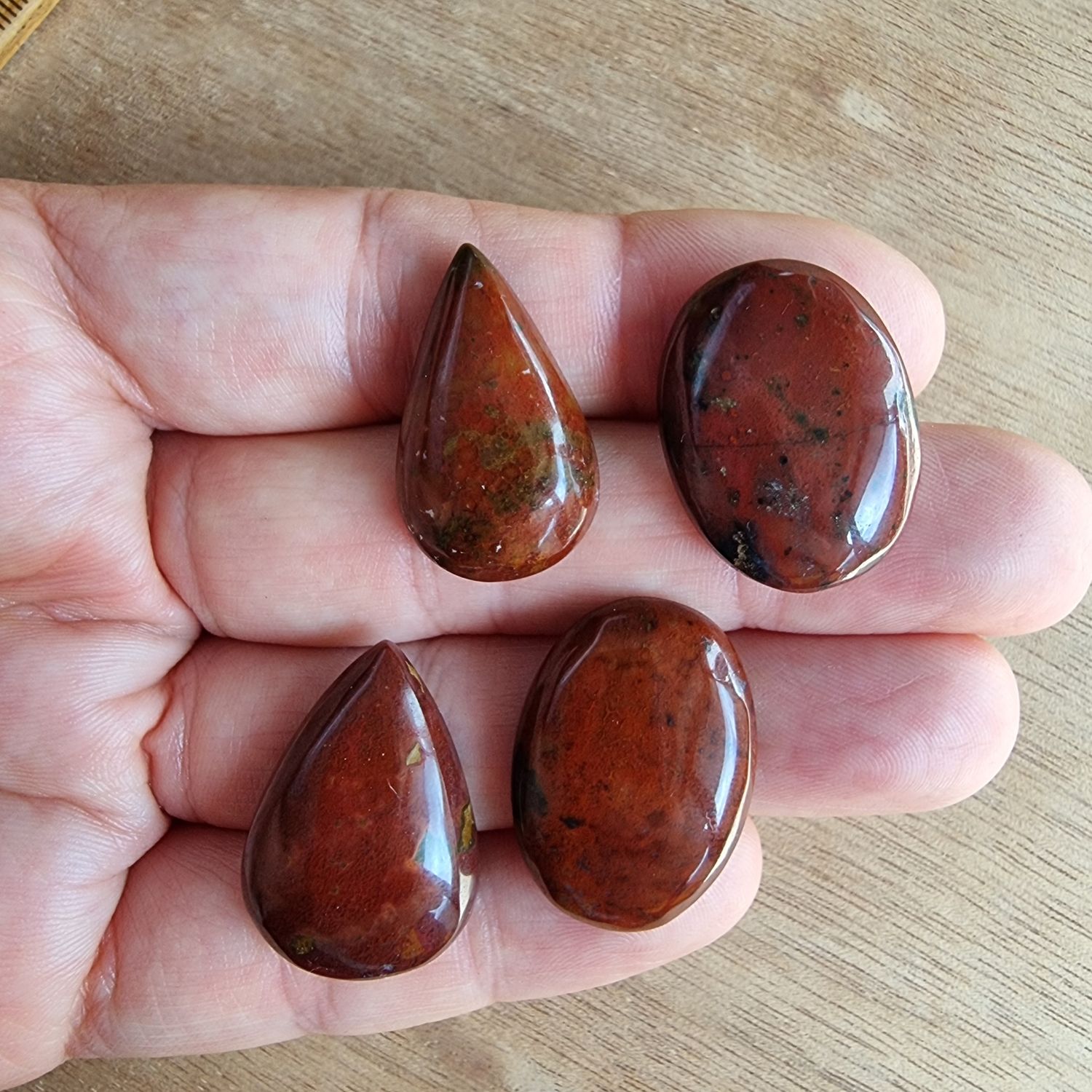 Red Jasper Cabochon Lot / Pendant Lot for jewelry making or diy craft projects 19.4gr