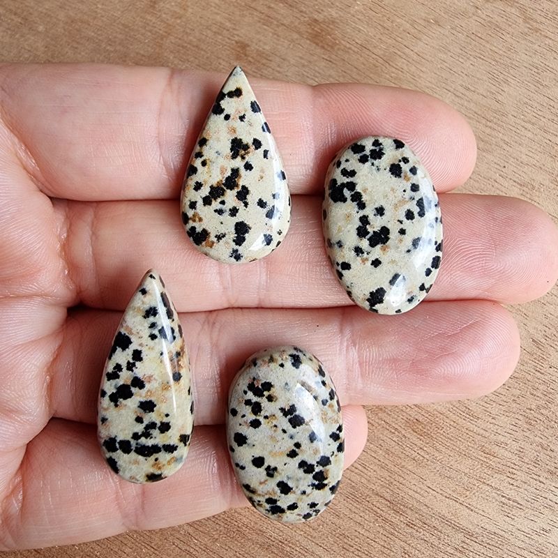 Dalmatian Jasper Cabochon Lot / Pendant Lot for jewelry making or diy craft projects 17gr