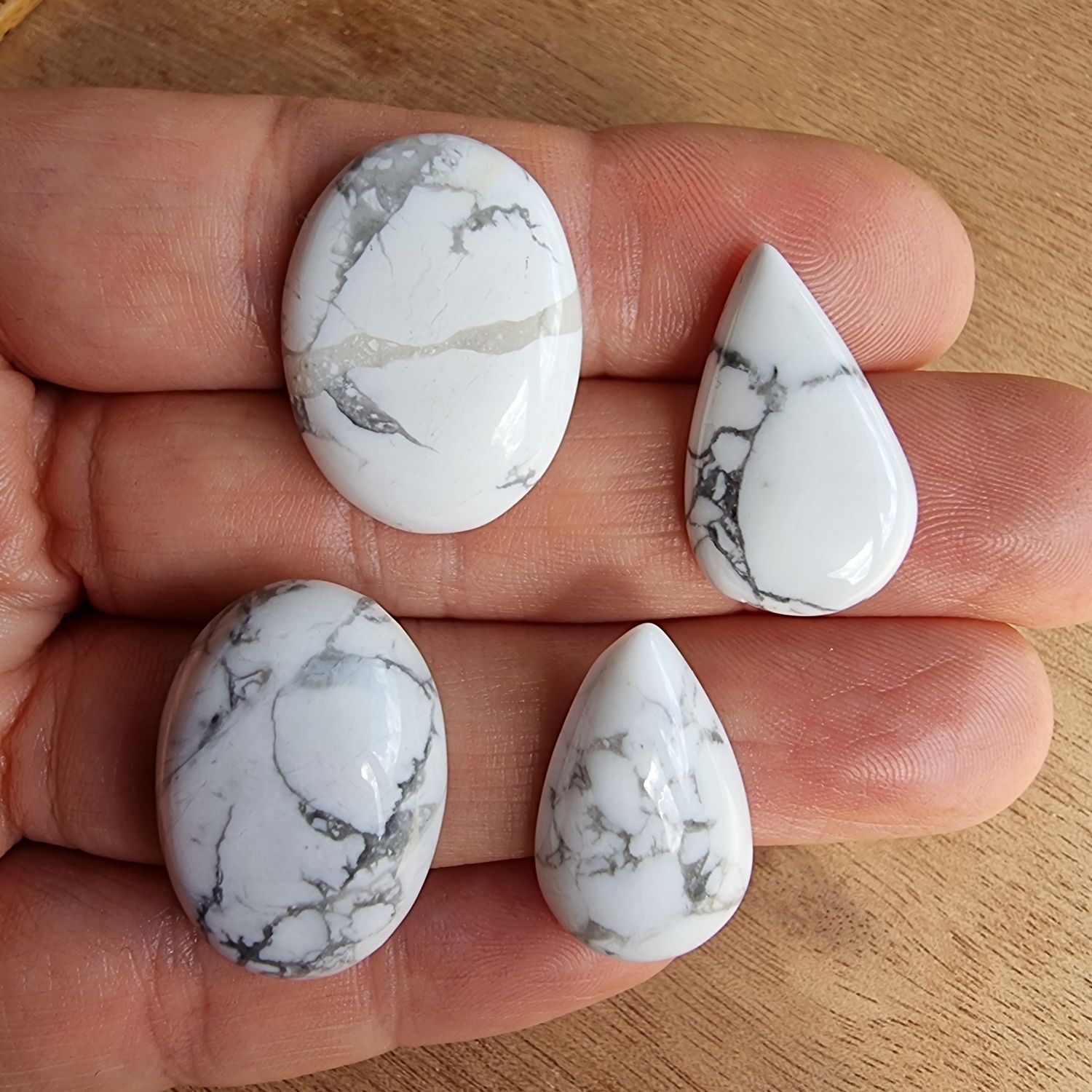 Howlite Jasper Cabochon Lot / Pendant Lot for jewelry making or diy craft projects 16.6gr