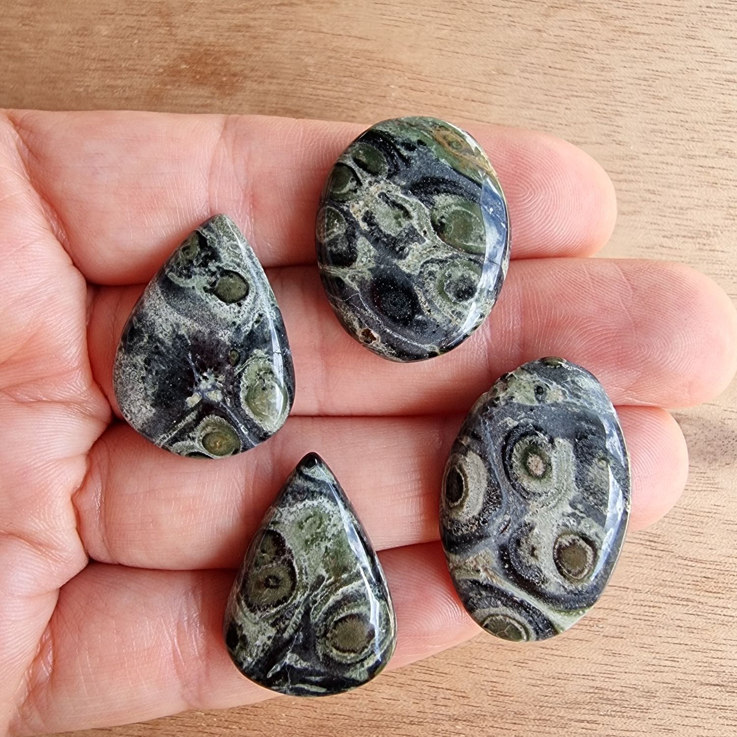 Kambaba Jasper Cabochon Lot / Pendant Lot for jewelry making or diy craft projects 21gr