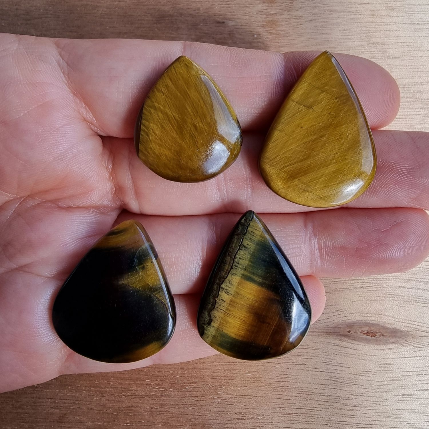 Blue / Golden Tiger Eye Cabochon Lot / Pendant Lot for jewelry making or diy craft projects 25.8gr