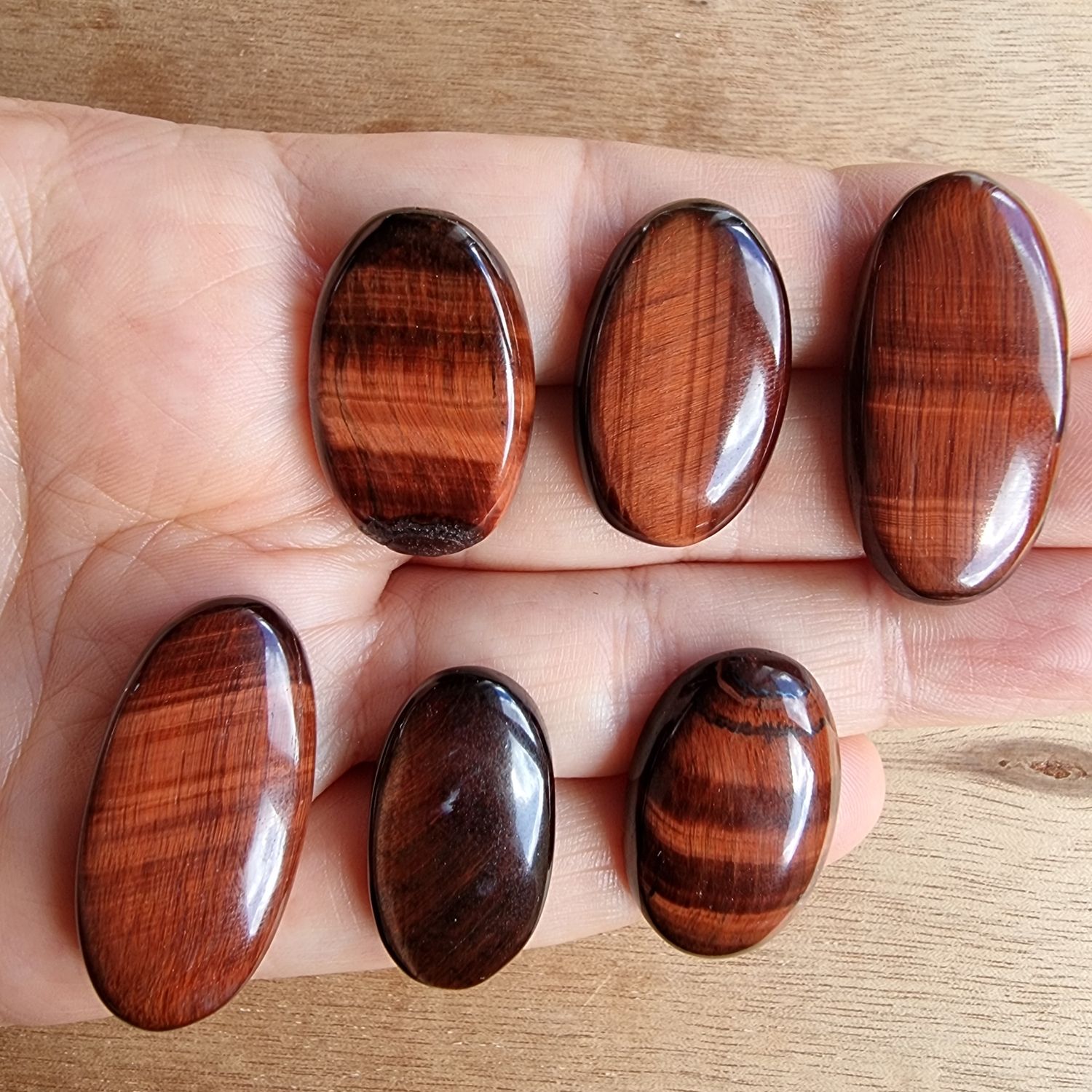 Red Tiger Eye Cabochon Lot / Pendant Lot for jewelry making or diy craft projects 38.4gr