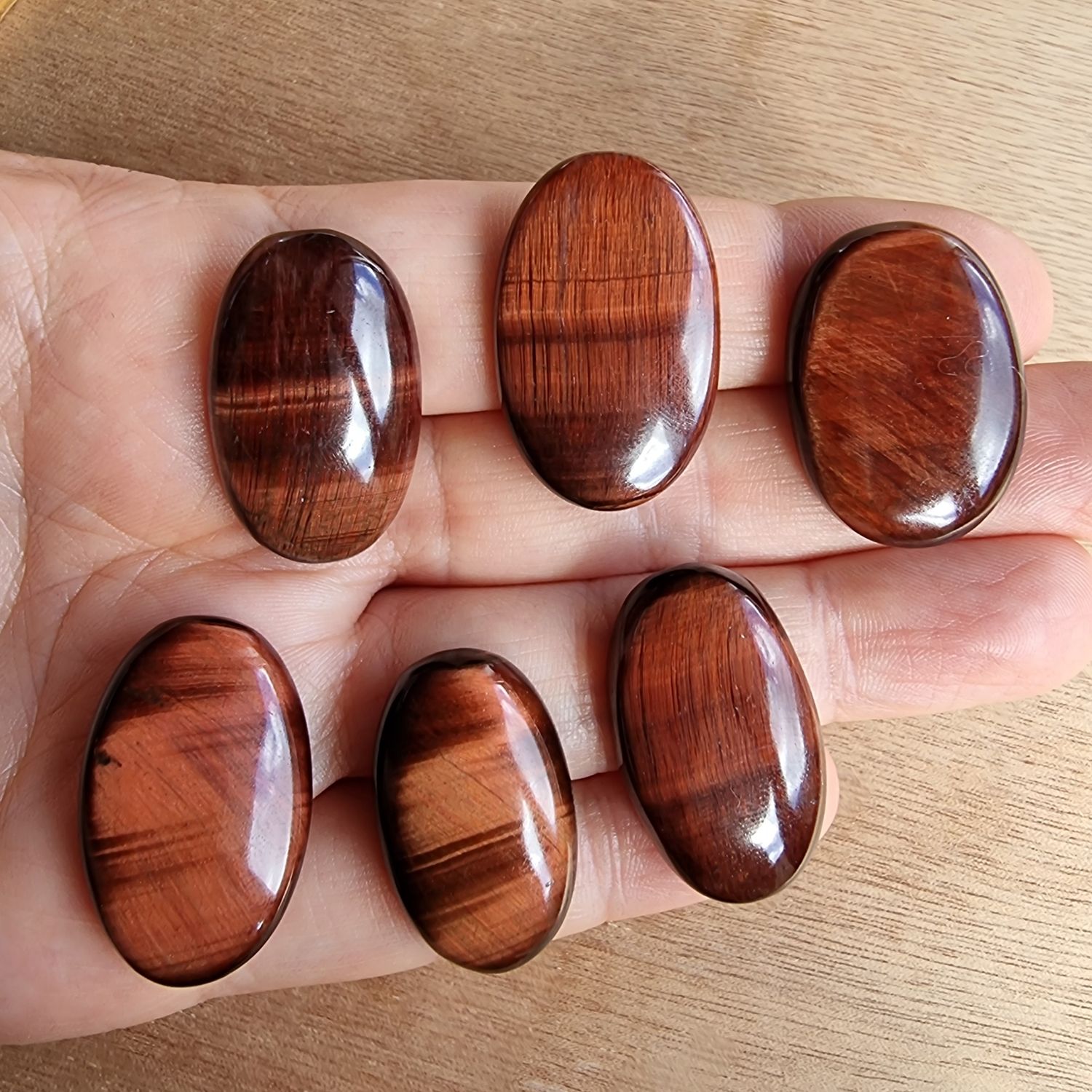 Red Tiger Eye Cabochon Lot / Pendant Lot for jewelry making or diy craft projects 40.8gr