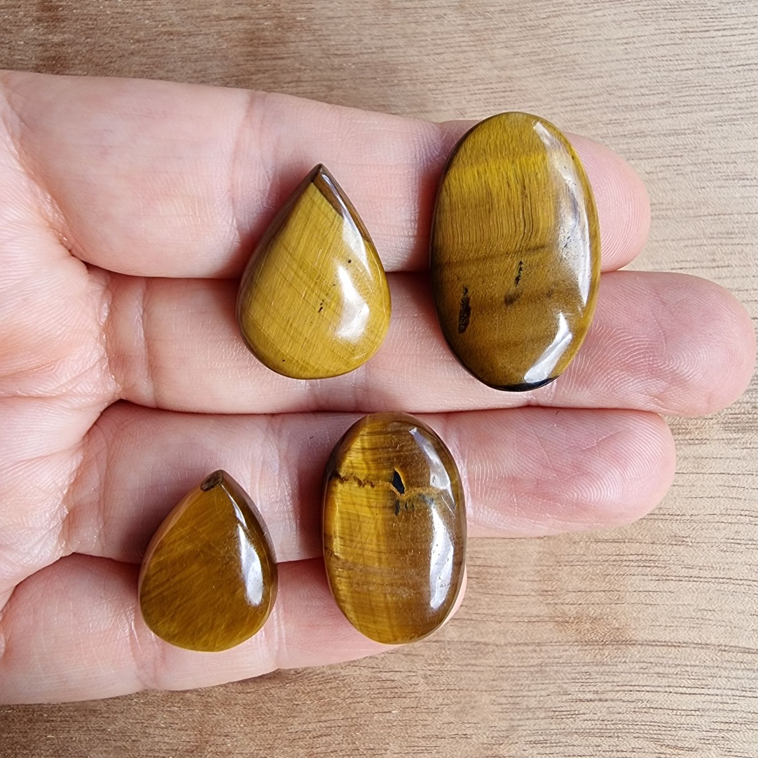 Golden Tiger Eye Cabochon Lot / Pendant Lot for jewelry making or diy craft projects 18.2gr