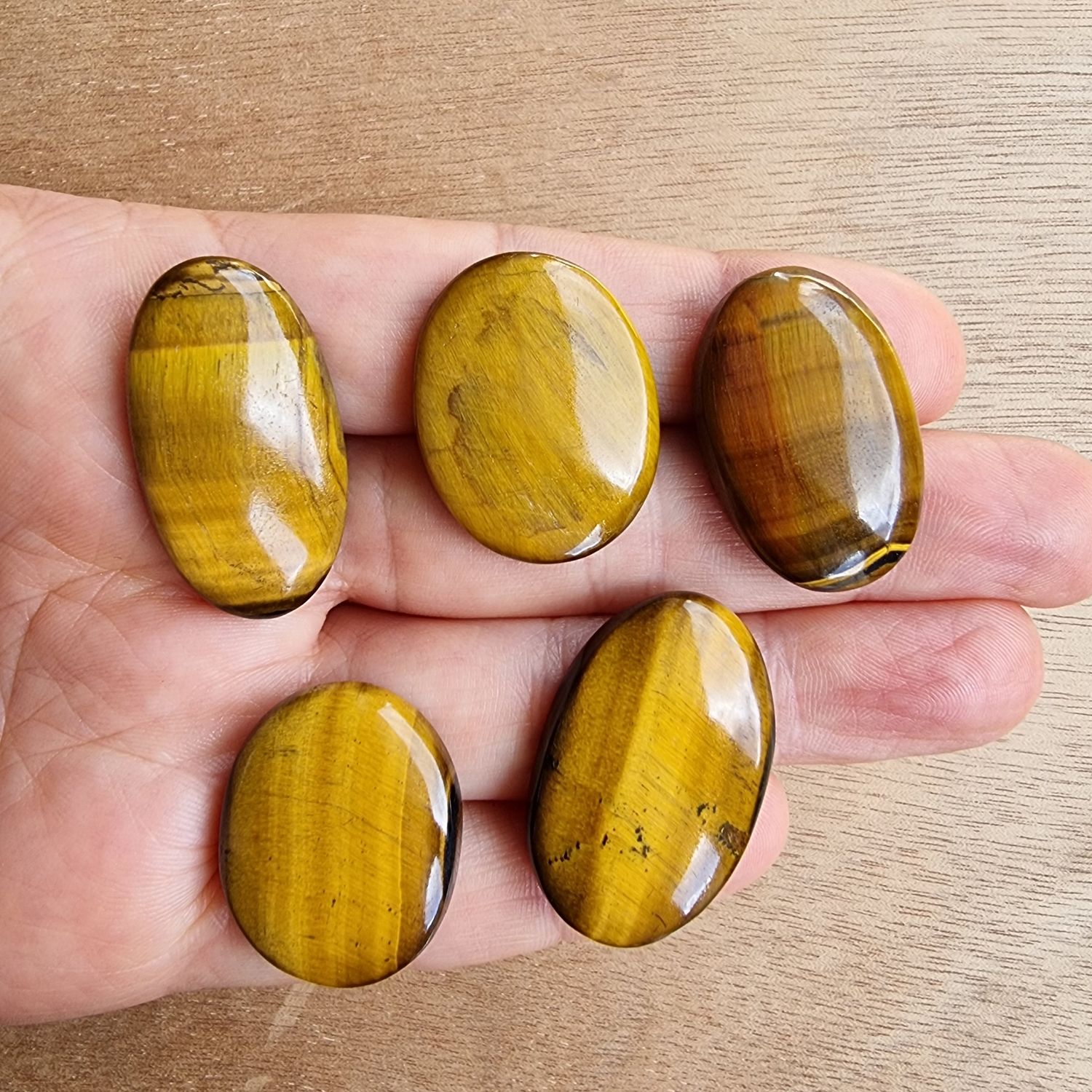 Golden Tiger Eye Cabochon Lot / Pendant Lot for jewelry making or diy craft projects 35.1gr