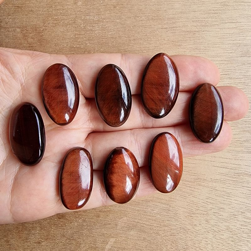 Red Tiger Eye Cabochon Lot / Pendant Lot for jewelry making or diy craft projects 40.1gr