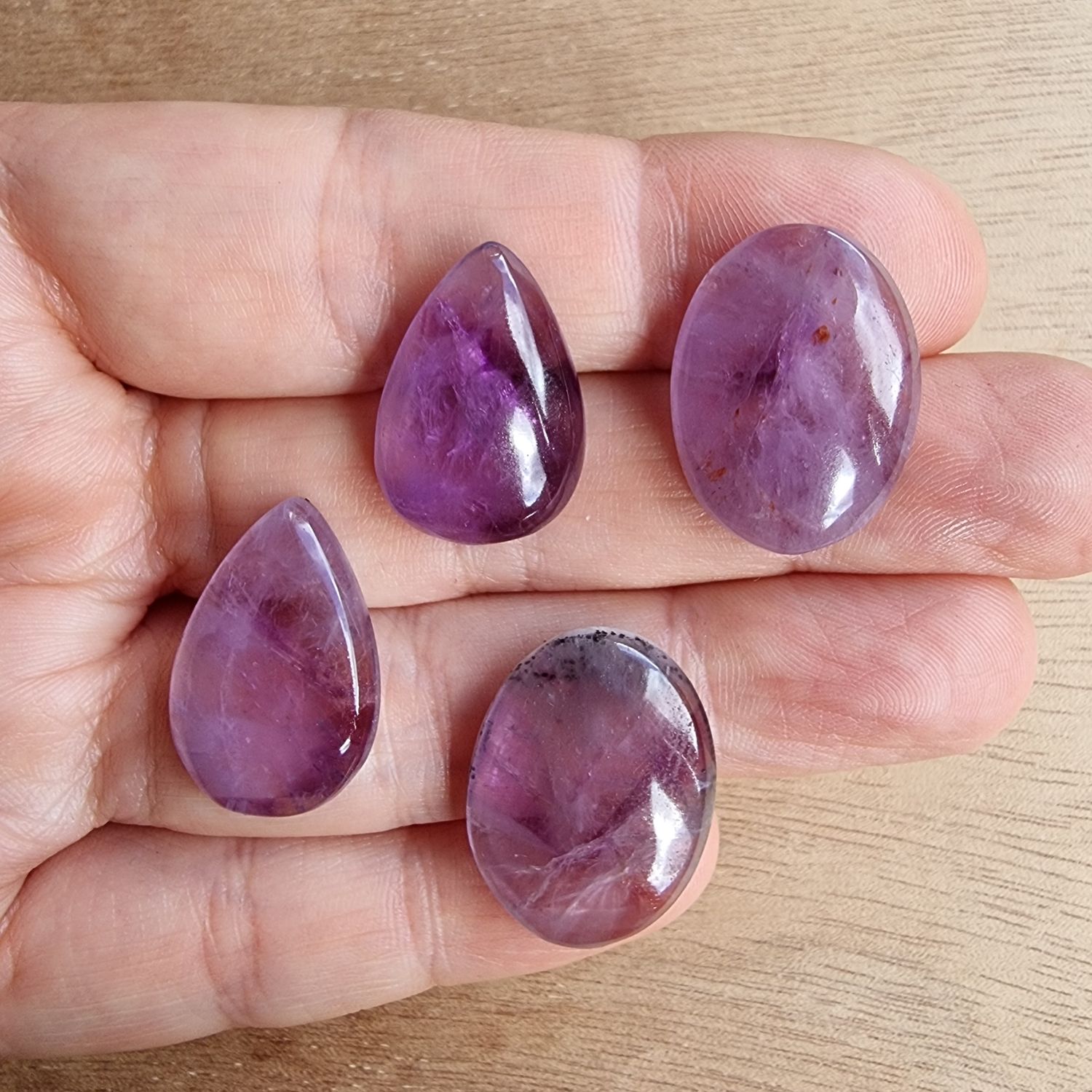 Trapiche Amethyst Cabochon Lot / Pendant Lot for jewelry making or diy craft projects 14.2gr