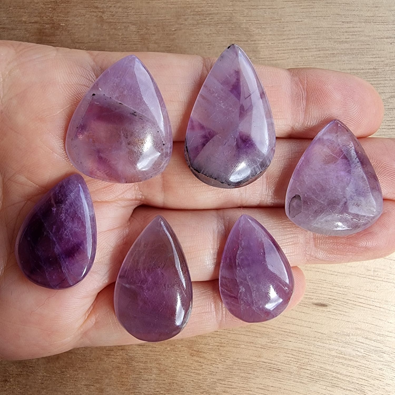 Trapiche Amethyst Cabochon Lot / Pendant Lot for jewelry making or diy craft projects 33.2gr