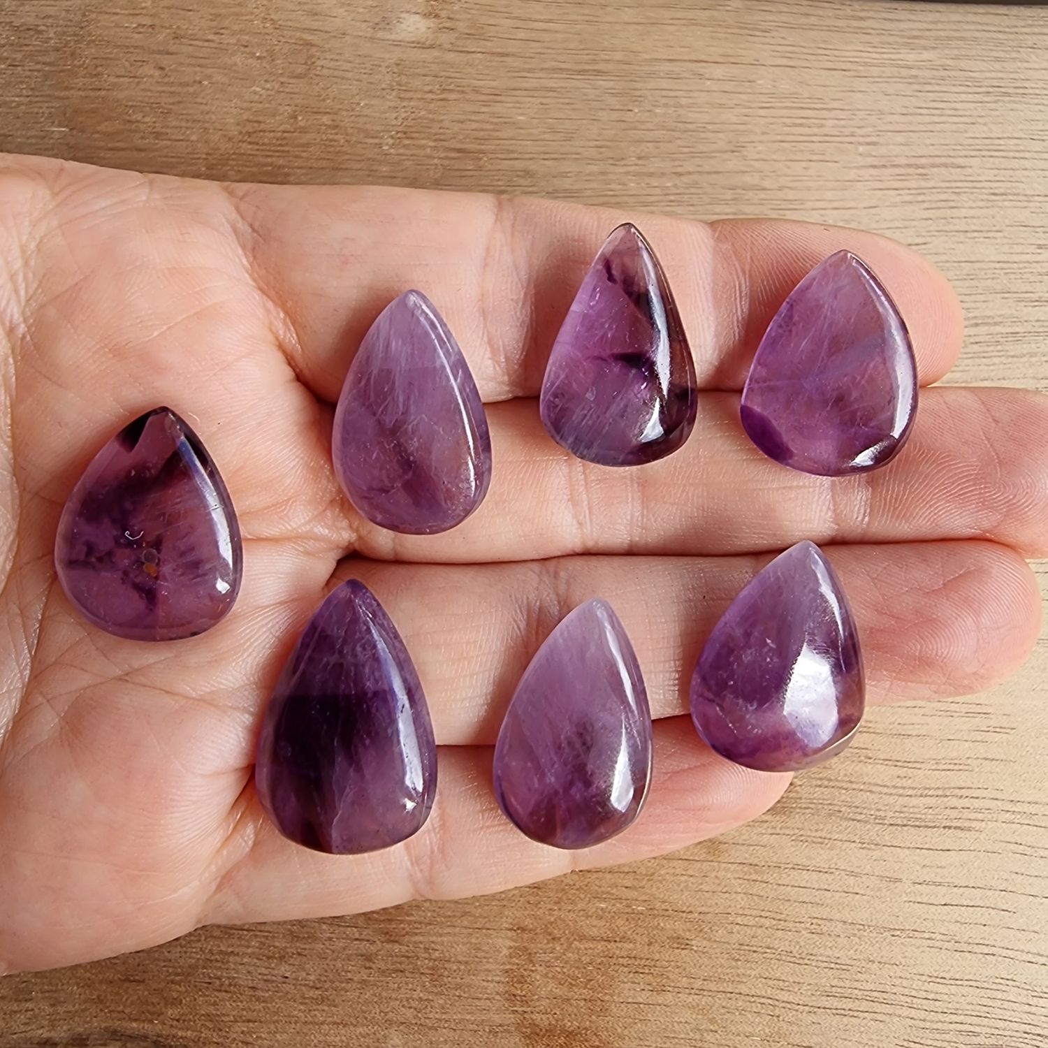 Trapiche Amethyst Cabochon Lot / Pendant Lot for jewelry making or diy craft projects 23.6gr