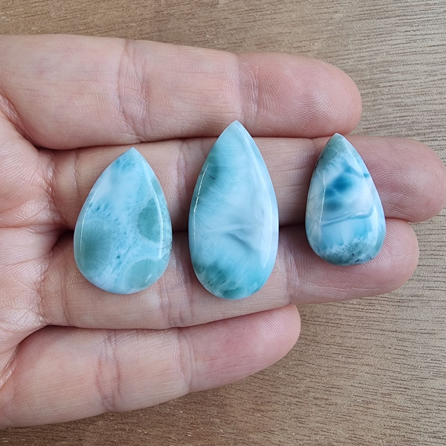 Larimar Cabochon Lot / Pendant Lot for jewelry making or diy craft projects 11.1gr