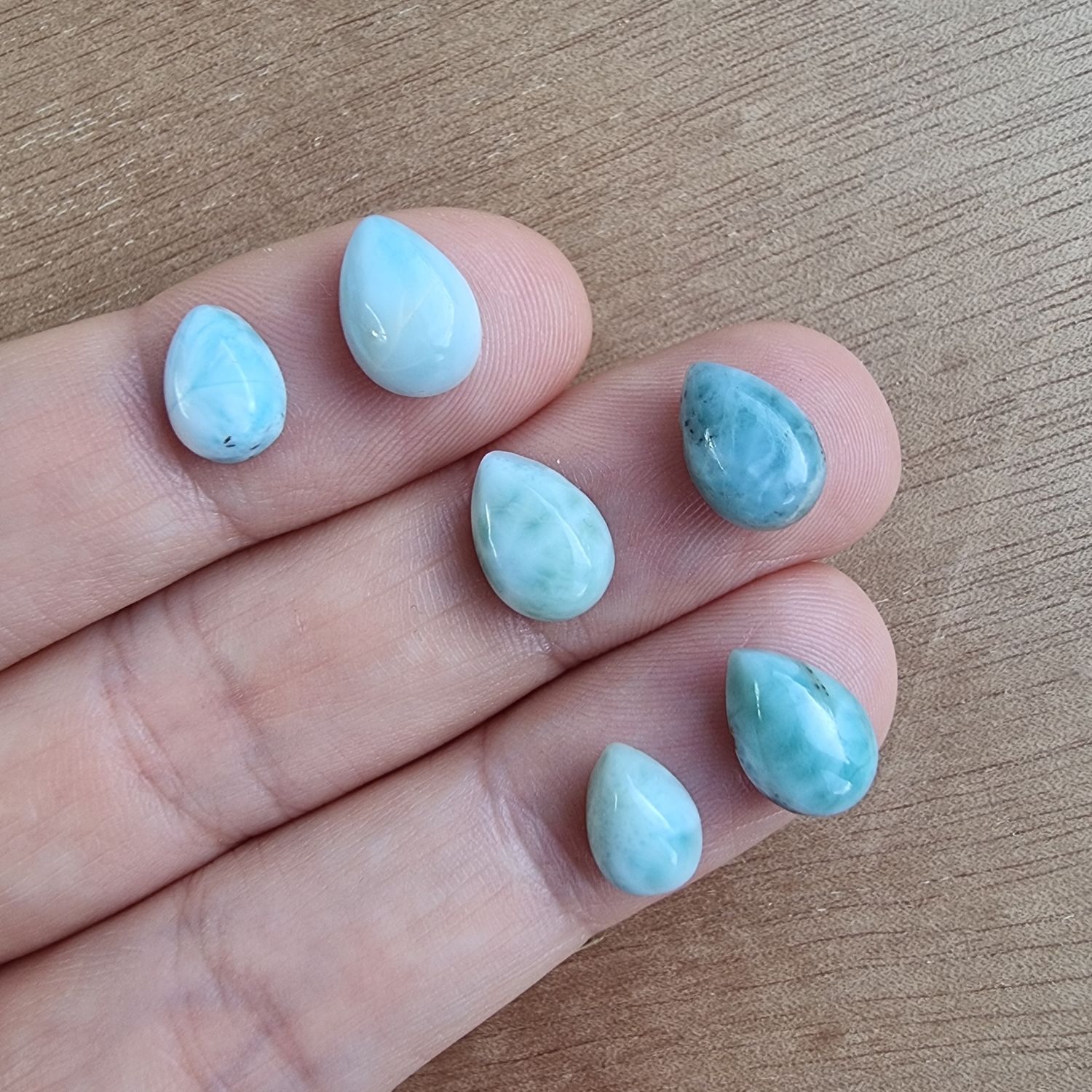 Larimar Cabochon Lot / Pendant Lot for jewelry making or diy craft projects 4.1gr