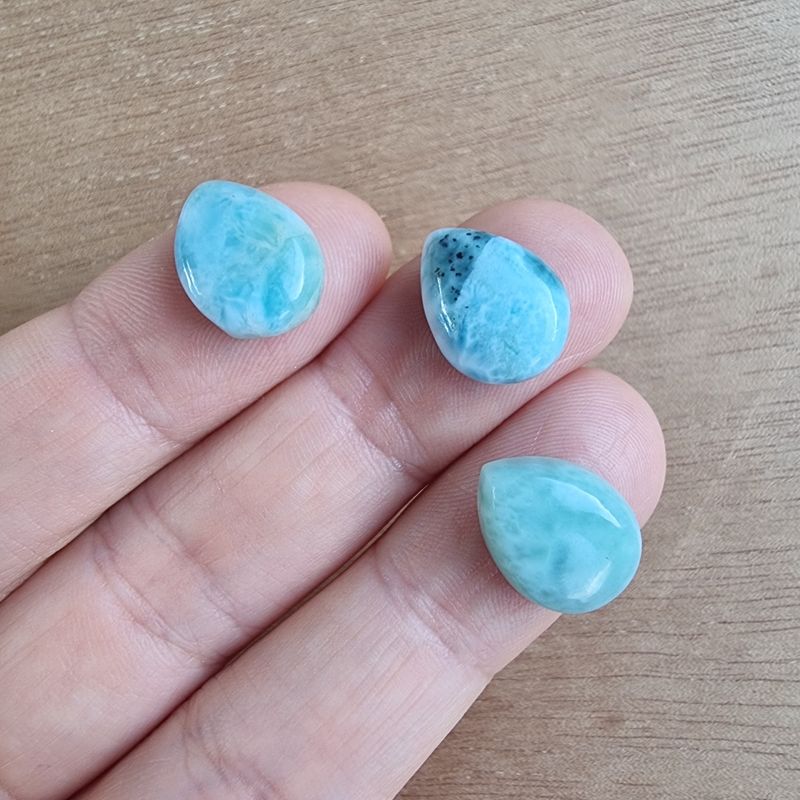 Larimar Cabochon Lot / Pendant Lot for jewelry making or diy craft projects 4.5gr