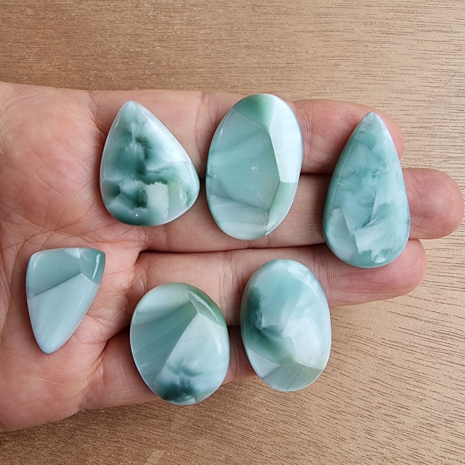 Hemimorphite Cabochon Lot / Pendant Lot for jewelry making or diy craft projects 36.6gr