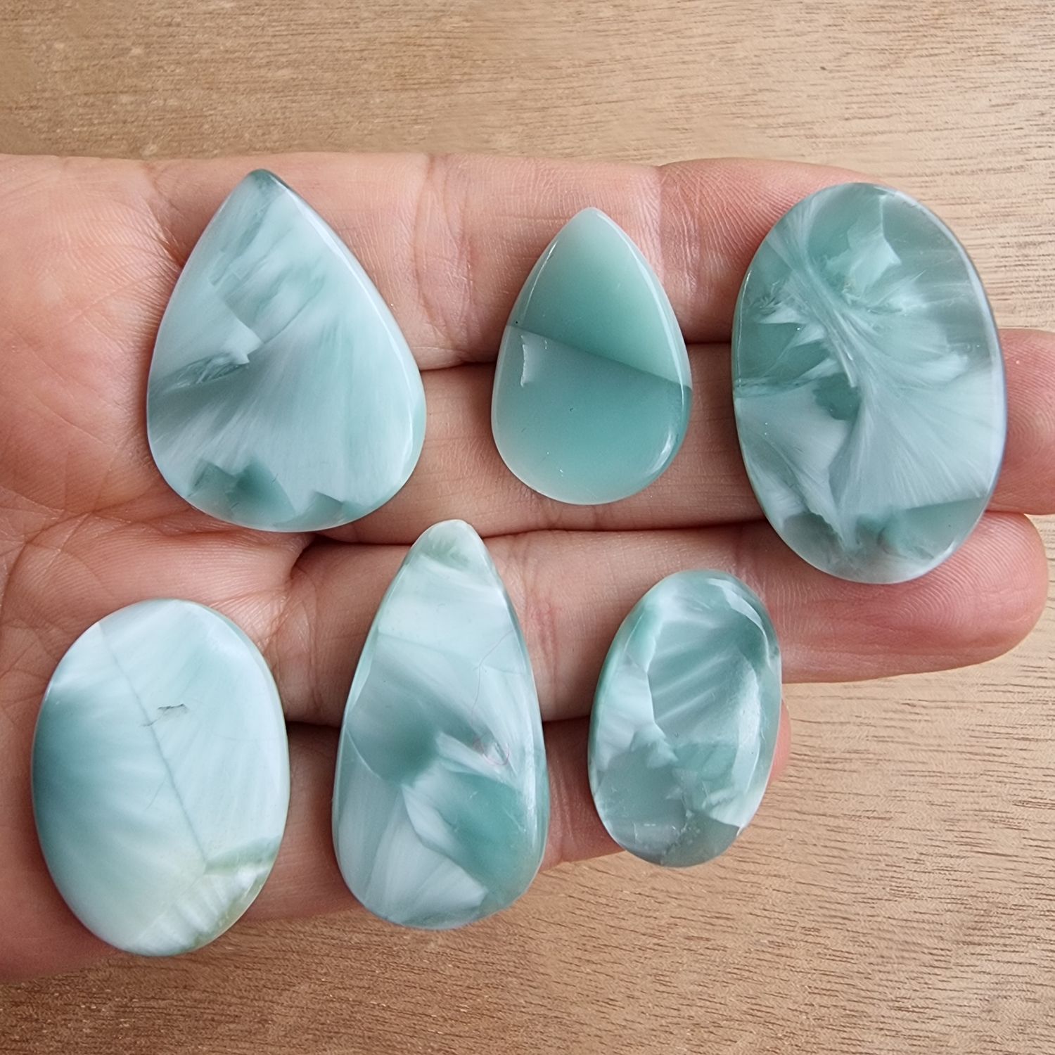 Hemimorphite Cabochon Lot / Pendant Lot for jewelry making or diy craft projects 30.6gr
