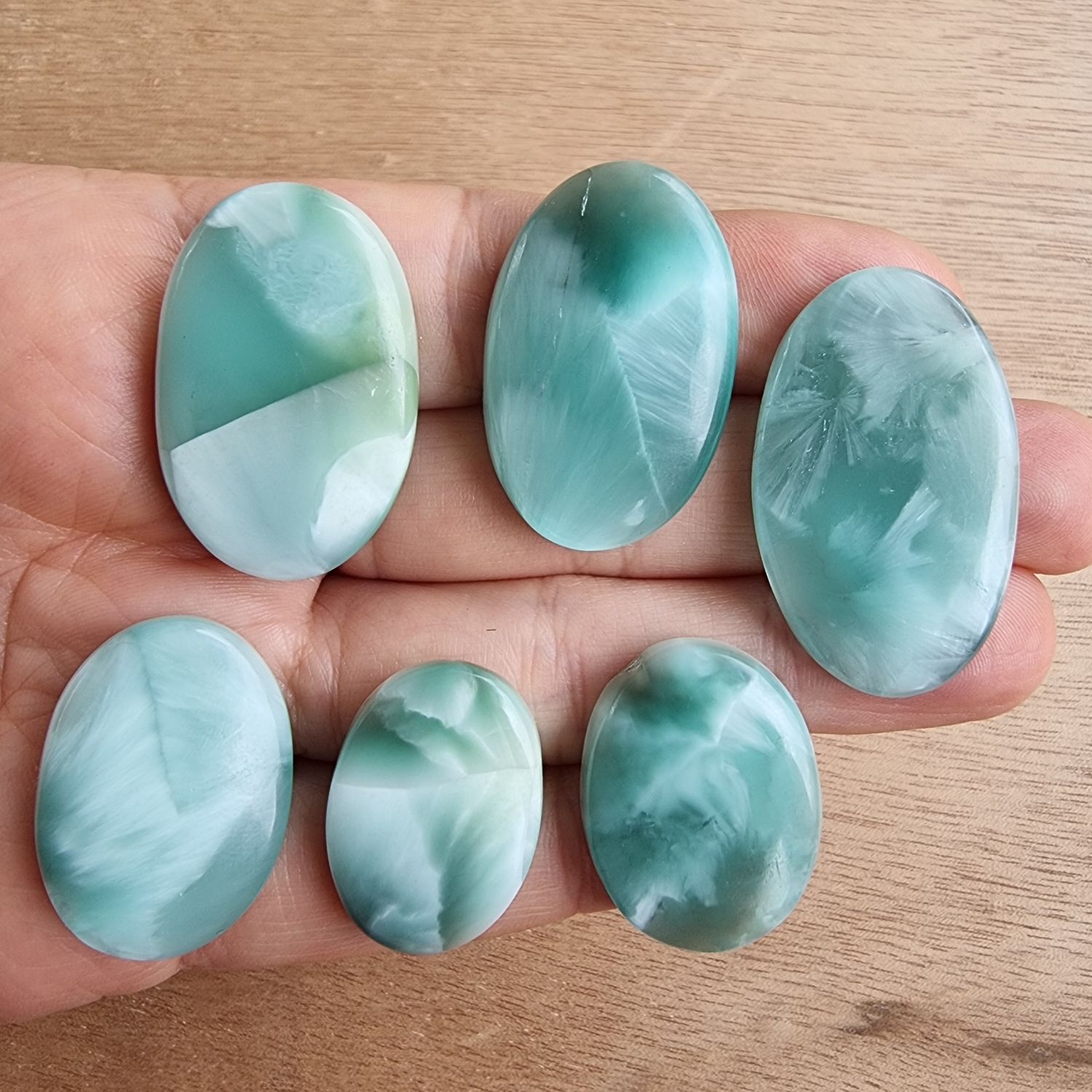 Hemimorphite Cabochon Lot / Pendant Lot for jewelry making or diy craft projects 42.8gr