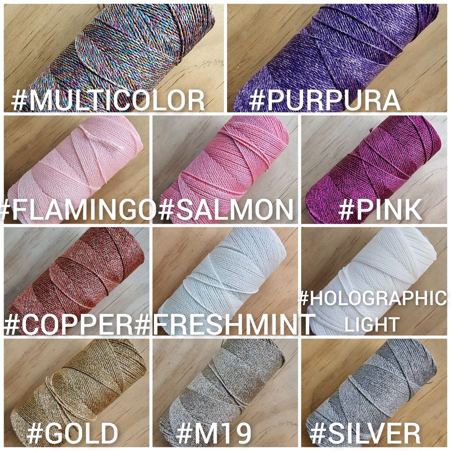 15 Metre Cut - 49.2ft 1mm Metallic Waxed Linhasita Thread