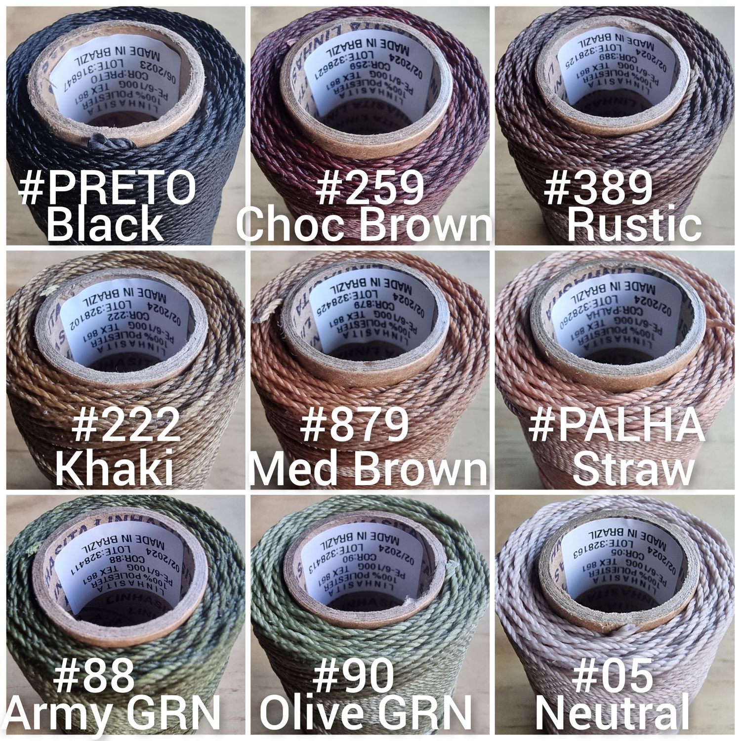 Cut Lengths of 1.5mm Waxed Linhasita Thread – Premium Macrame Cord