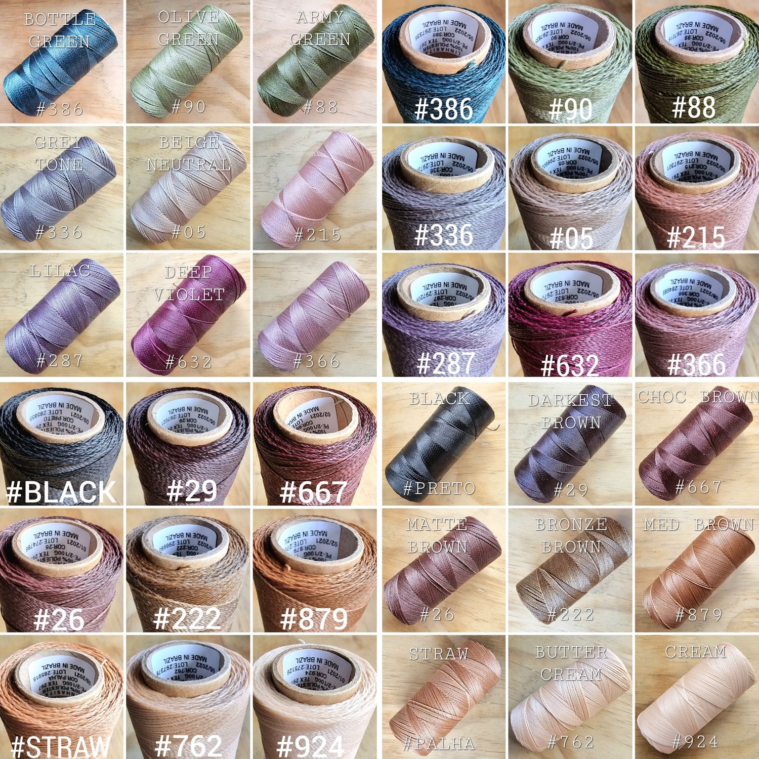 Cut Lengths of 0.5mm Linhasita Waxed Polyester Macrame Thread – Premium Quality, Ideal for Jewelry Making