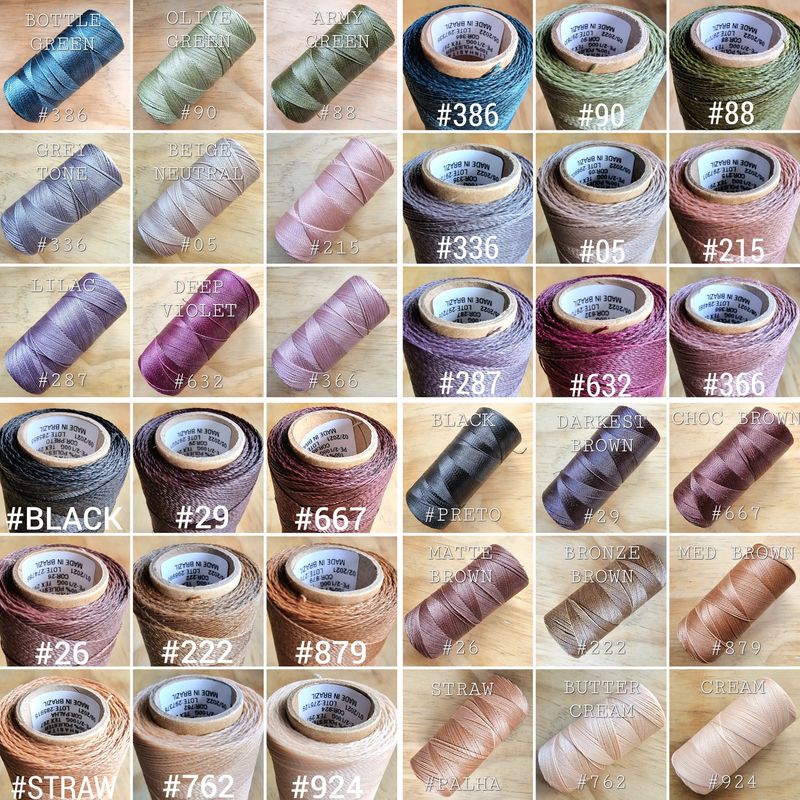 Cut Lengths of 0.5mm Linhasita Waxed Polyester Macrame Thread – Premium Quality, Ideal for Jewelry Making