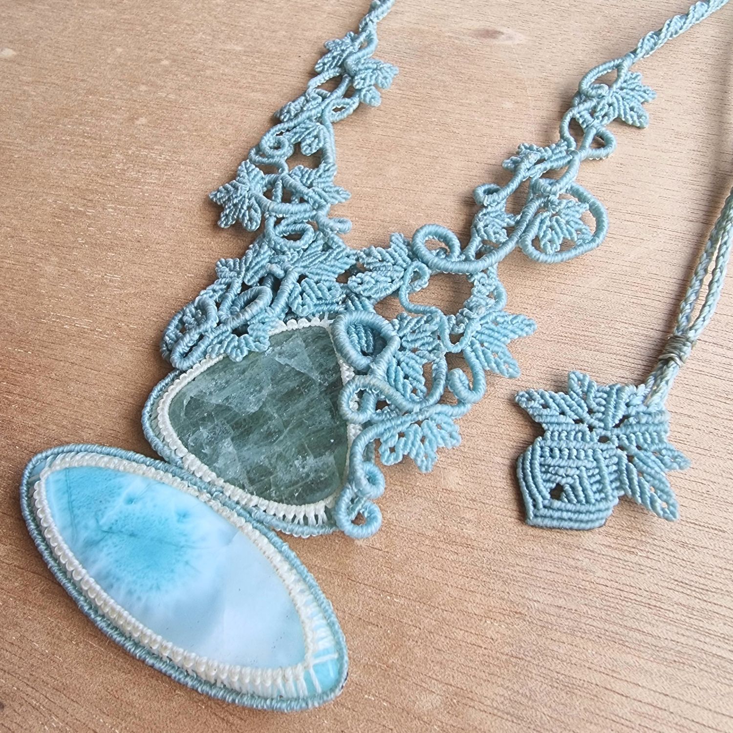 Larimar &amp; Aquamarine Higher Heart Talisman – Handmade