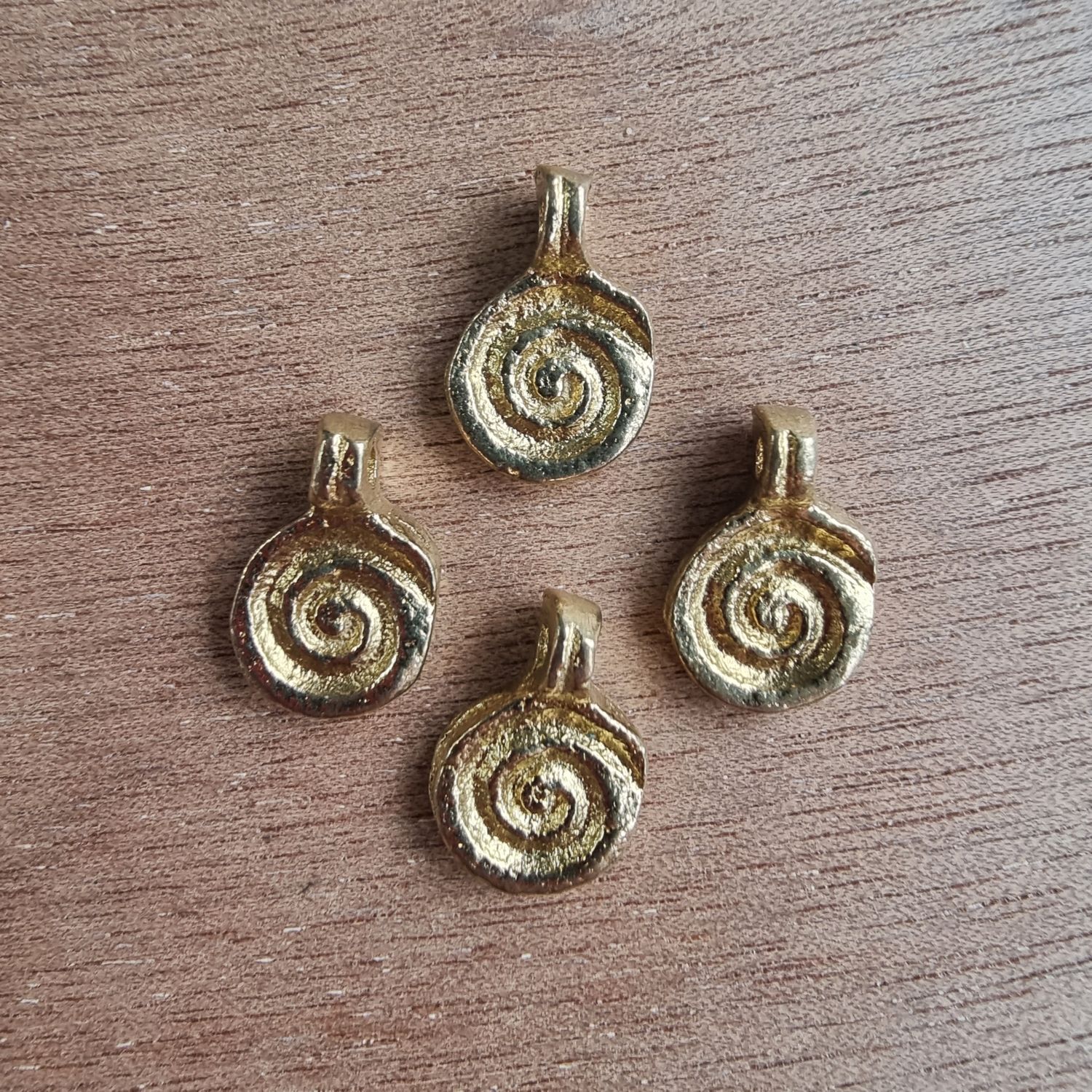 Flat Spiral Solid Brass Accent Beads for Macrame Jewelry – NZ Craft Supplies