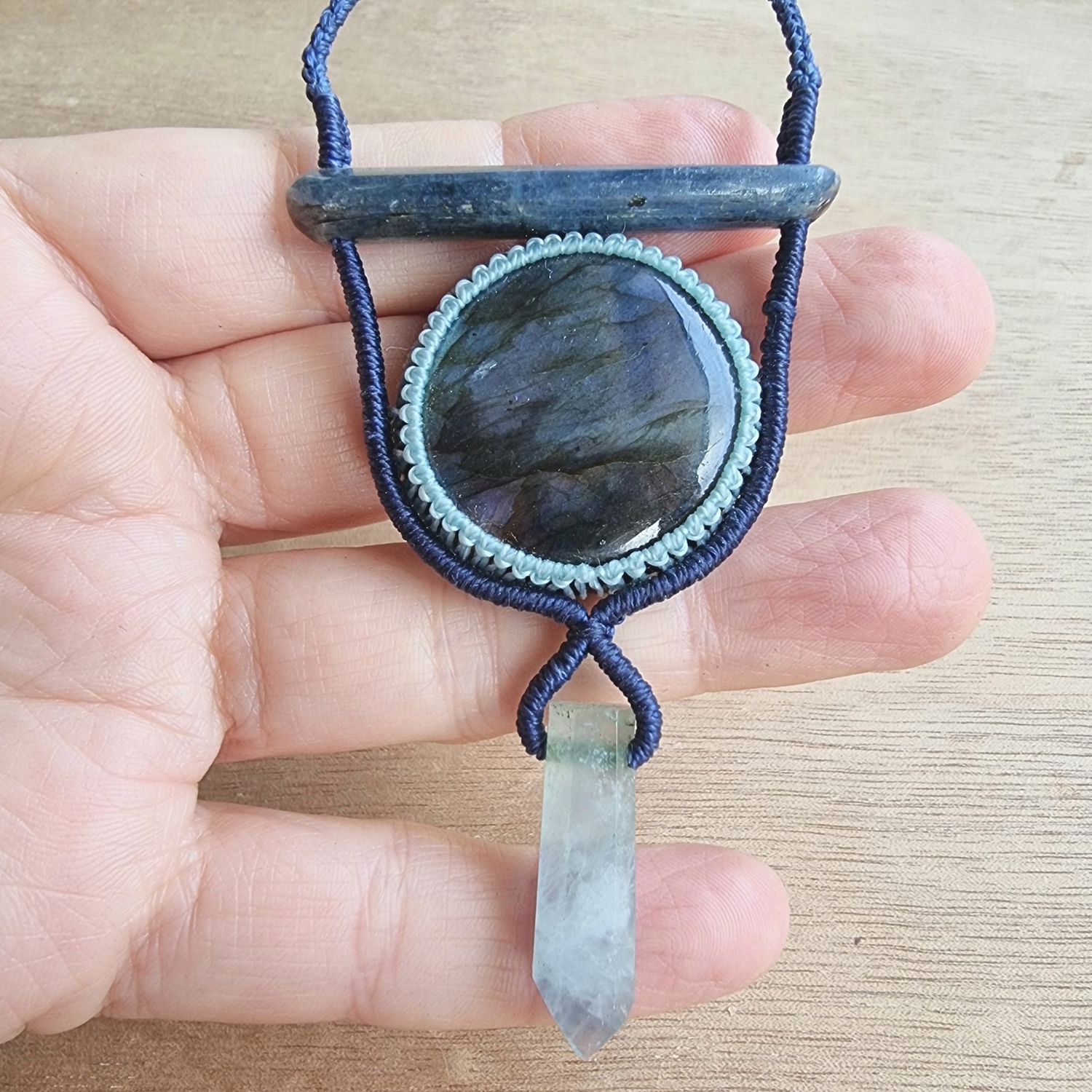Labradorite, Kyanite &amp; Fluorite Talisman – Sword of Light