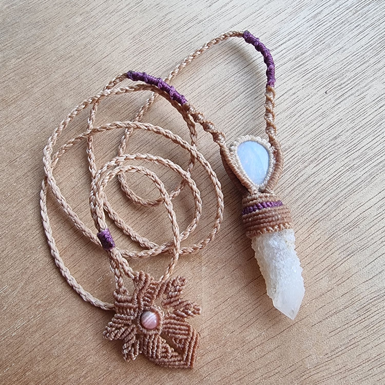 Opal, Spirit Quartz &amp; Rhodochrosite Talisman – Spirit Cloak