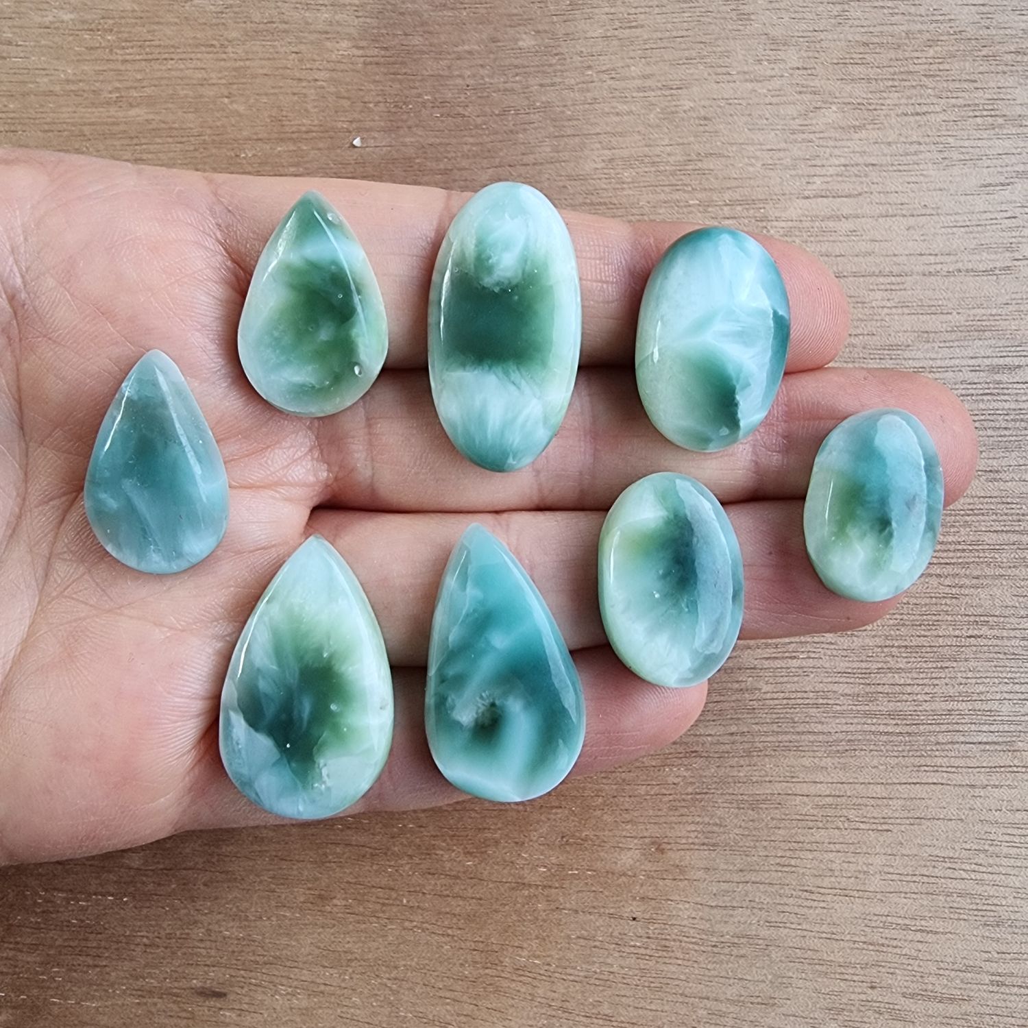 Hemimorphite Cabochon Lot / Pendant Lot for jewelry making or diy craft projects 38.1gr