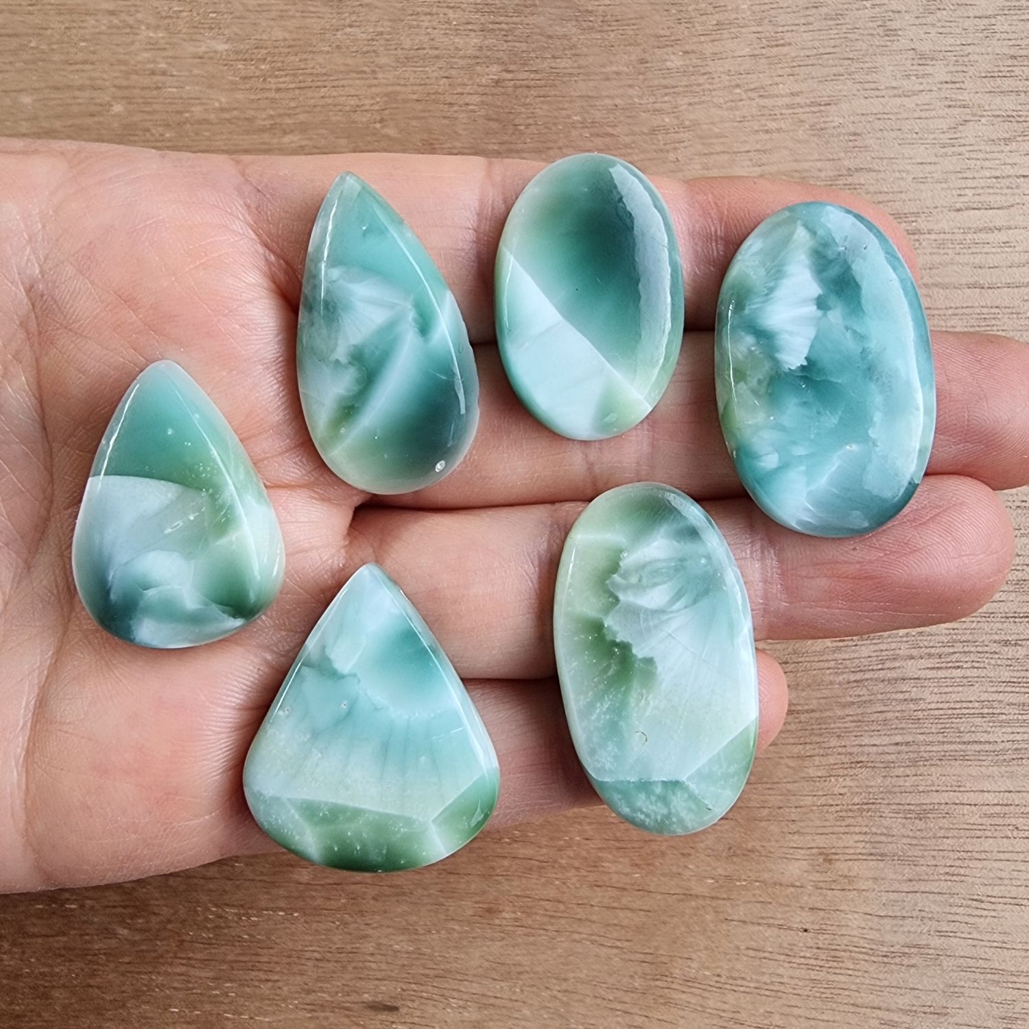 Hemimorphite Cabochon Lot / Pendant Lot for jewelry making or diy craft projects 42.7gr