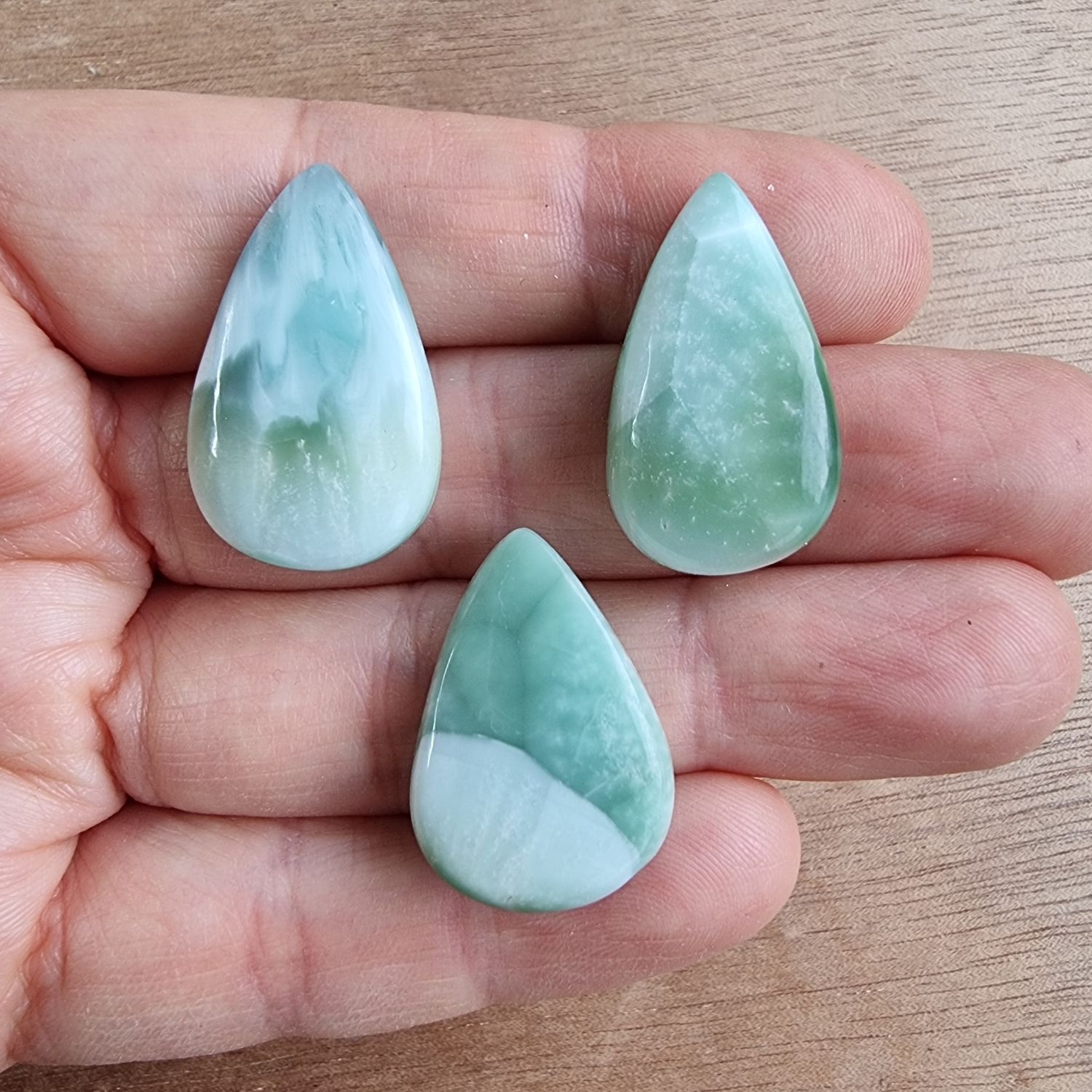 Hemimorphite Cabochon Lot / Pendant Lot for jewelry making or diy craft projects 16.8gr