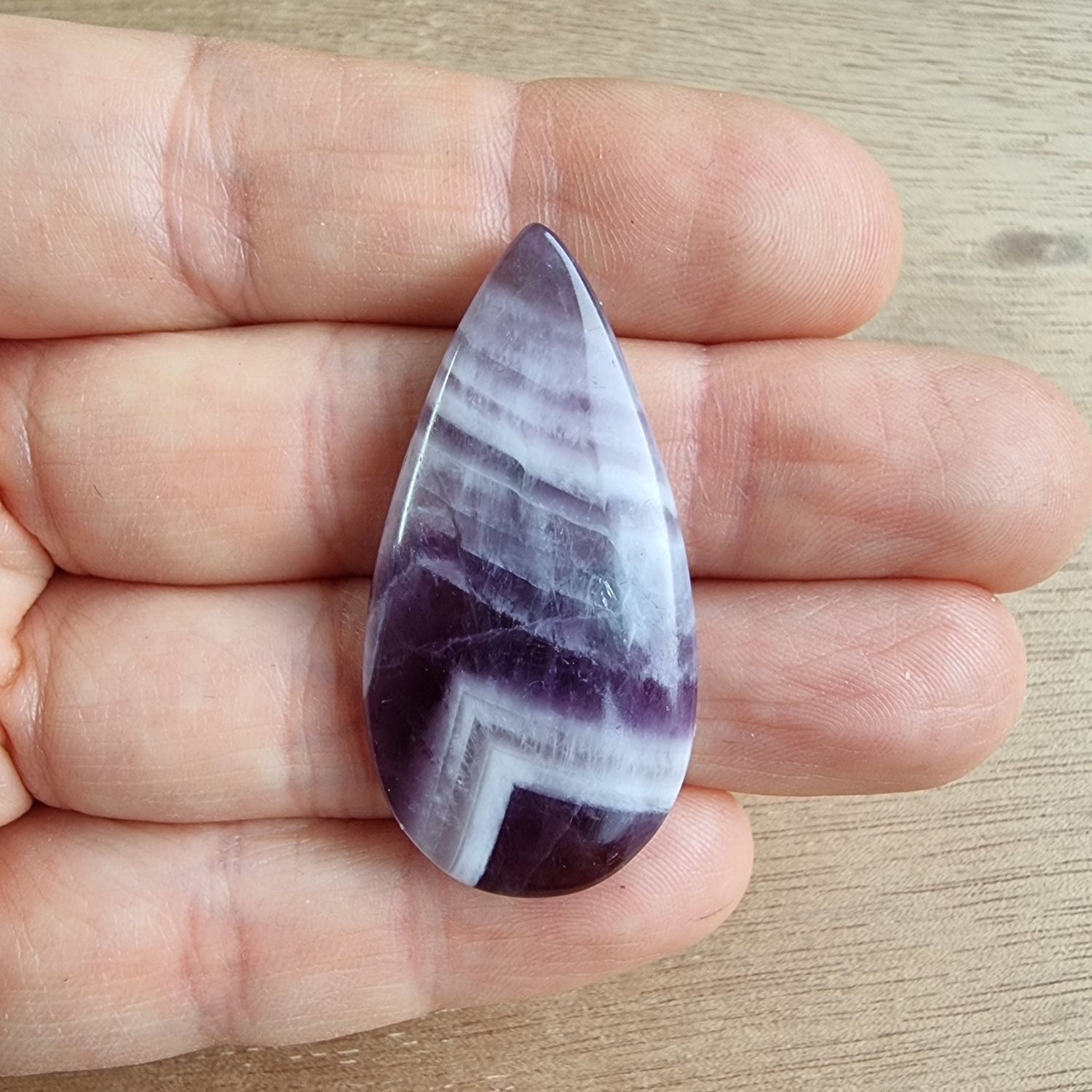 Chevron Amethyst Cabochon / Pendant for jewelry making or diy craft projects 8.9gr