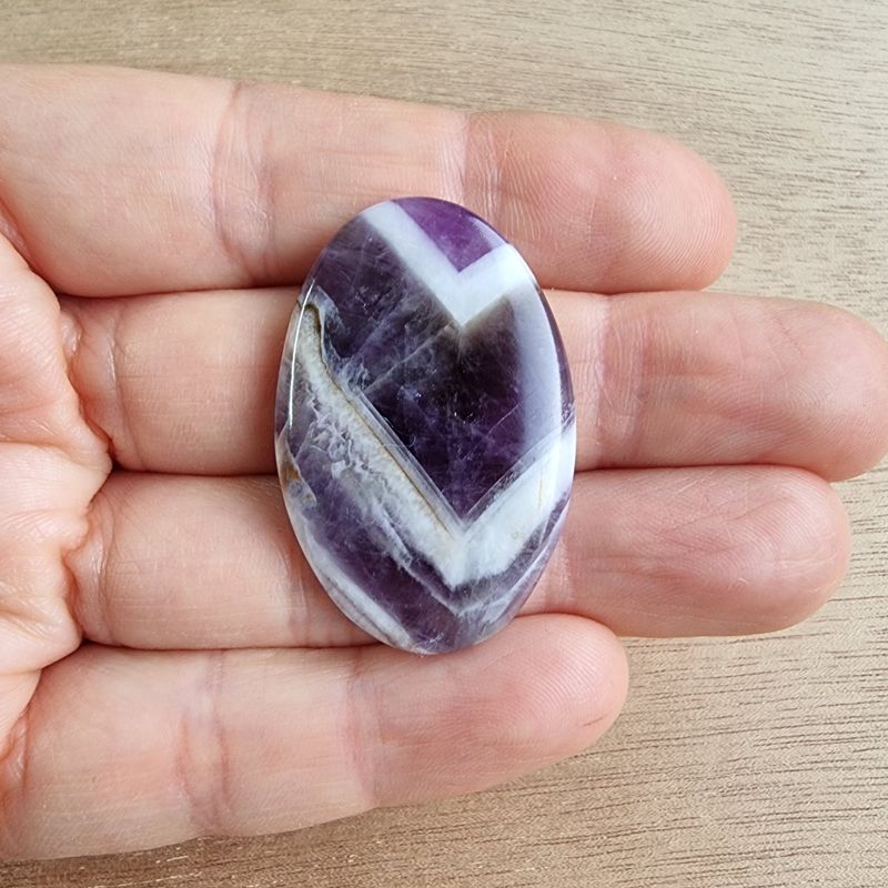 Chevron Amethyst Cabochon / Pendant for jewelry making or diy craft projects 10.3gr