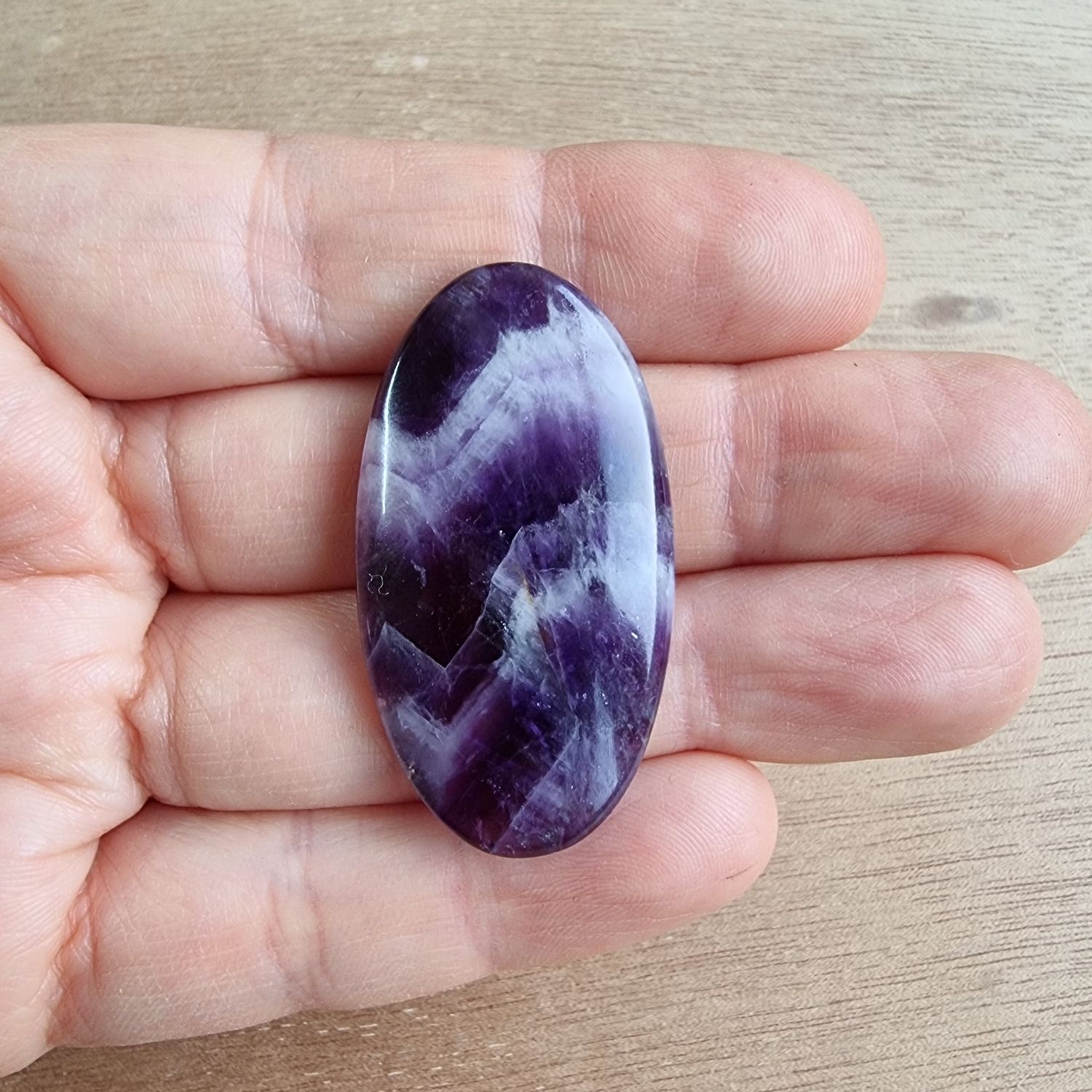 Chevron Amethyst Cabochon / Pendant for jewelry making or diy craft projects 11.4gr