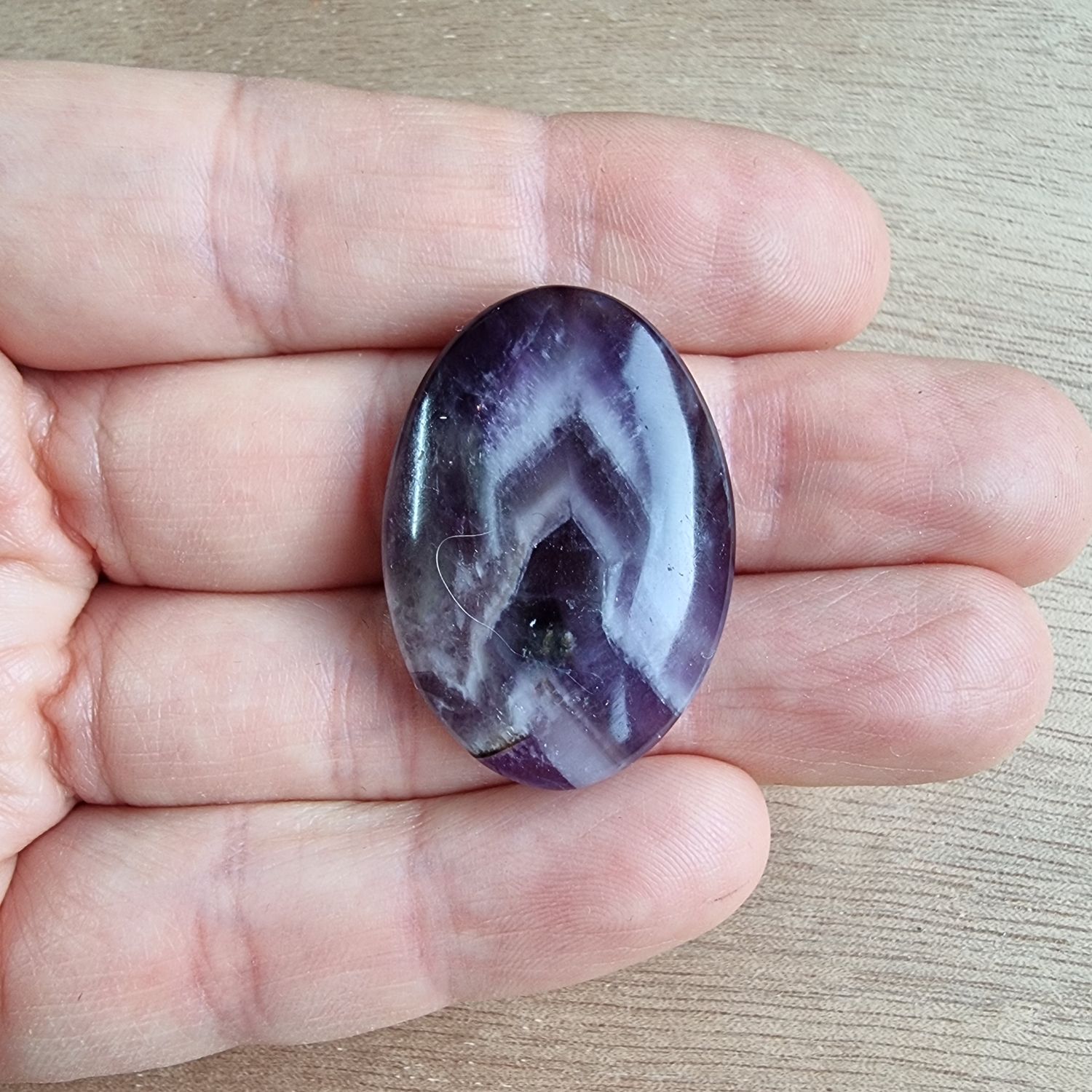 Chevron Amethyst Cabochon / Pendant for jewelry making or diy craft projects 10.2gr